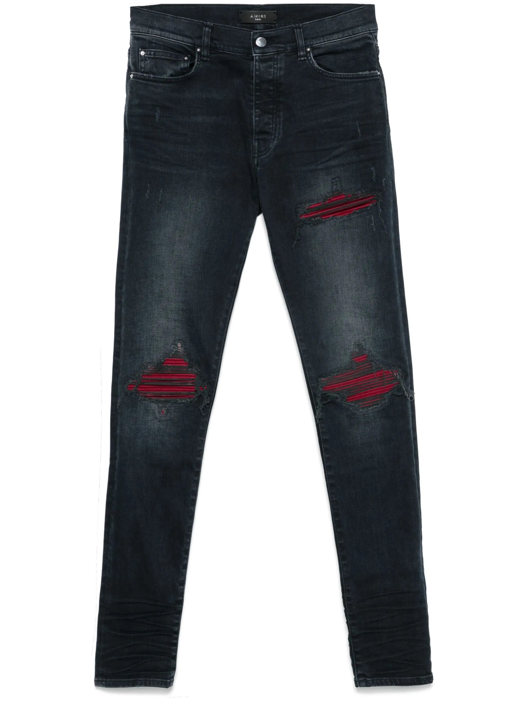Amiri oc11z0426 MX1 Ultrasuede Jeans in Black Size US 43 - 1 Thumbnail