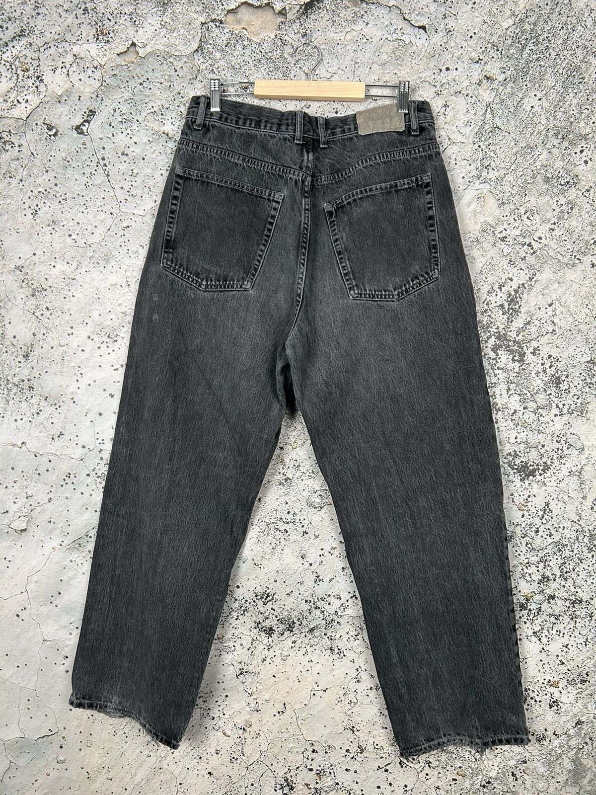 Pull & Bear Washed Black Baggy Denim Jeans Rap Streetwear Hype Skate Size US 32 / EU 48 - 4 Thumbnail