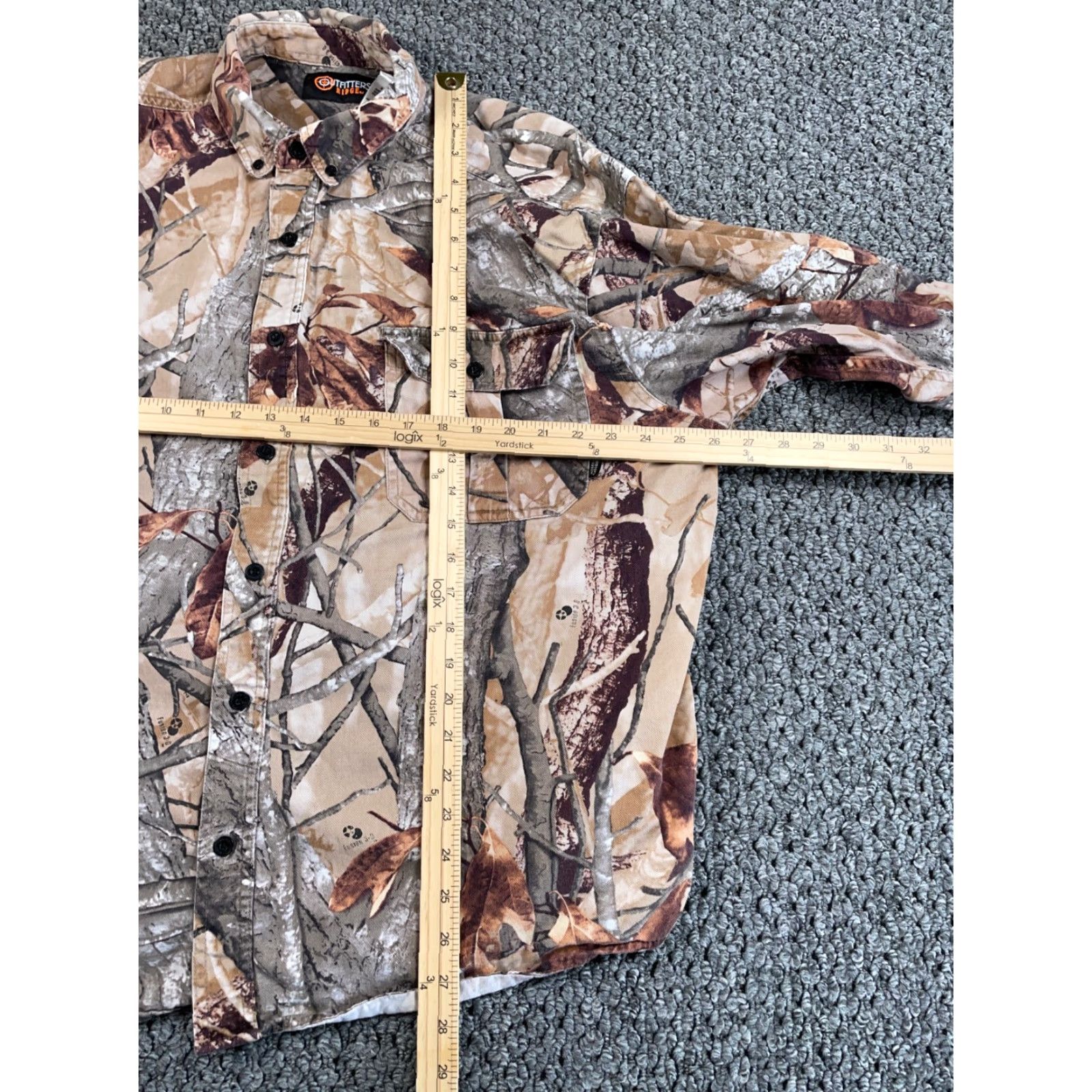 Vintage Outfitters Ridge Shirt Adult 2XL Brown Camouflage Twill Button-Up Long Sleeve Hunting Mens Size US XXL / EU 58 / 5 - 5 Thumbnail