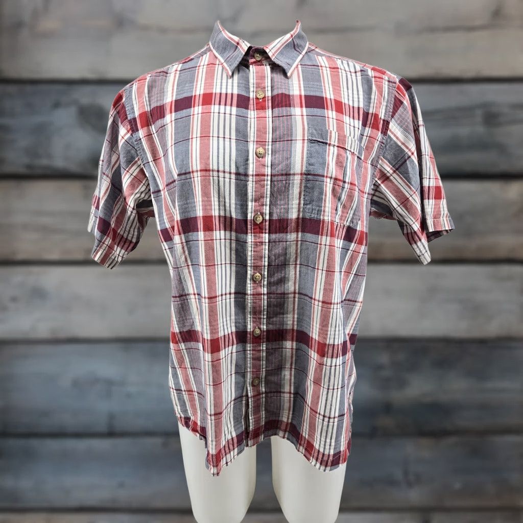 Mountain Khakis Mountain Khakis Plaid Shirt Men's L Button Front Red Cotton Casual Short Sleeve Size US L / EU 52-54 / 3 - 1 Thumbnail