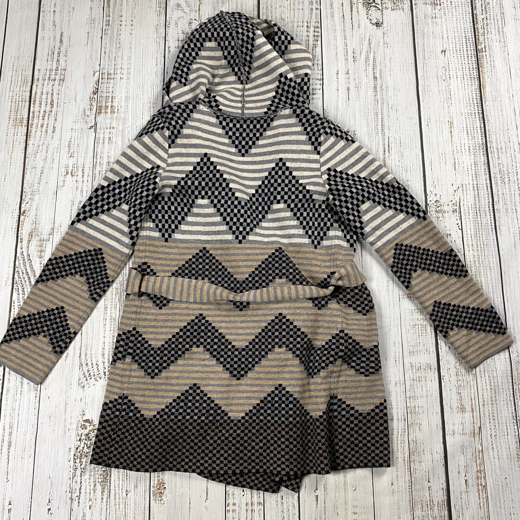 Anthropologie Anthropologie Field Flower Women’s Cardigan Sweater M Long Sleeve Striped Chevron Wool Multicolor Aztec Fall Winter Size M / US 6-8 / IT 42-44 - 7 Thumbnail