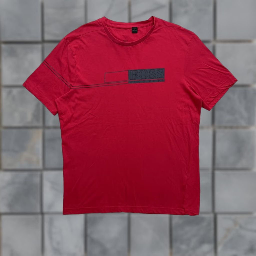 Hugo Boss HUGO BOSS Shirt Mens Medium Modern Fit Pink Logo Casual Crewneck Cotton T-Shirt Size US M / EU 48-50 / 2 - 1 Thumbnail