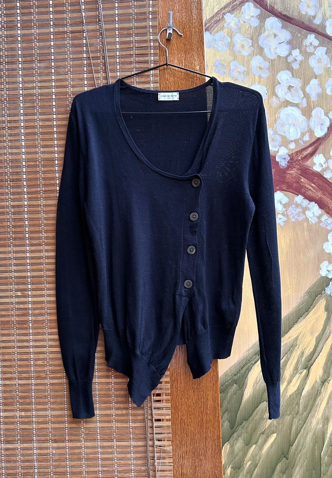 Dries Van Noten Dries Van Noten 100% Cotton Cardigan Asymmetric Button Front Size S / US 4 / IT 40 - 1 Thumbnail
