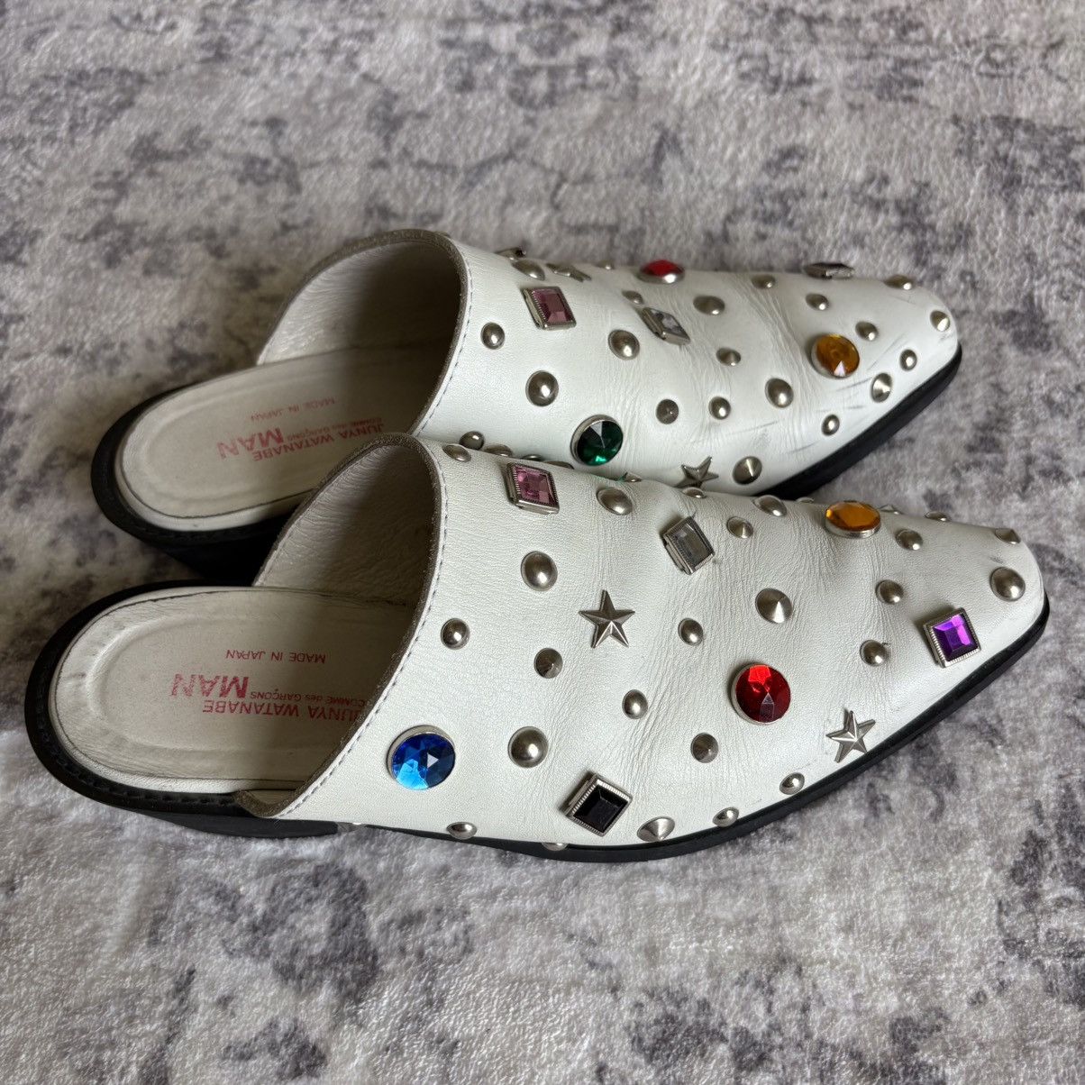 Junya Watanabe Junya Watanabe AW02 Jewel Studded Mules White | M Size US 7 / EU 40 - 2 Thumbnail