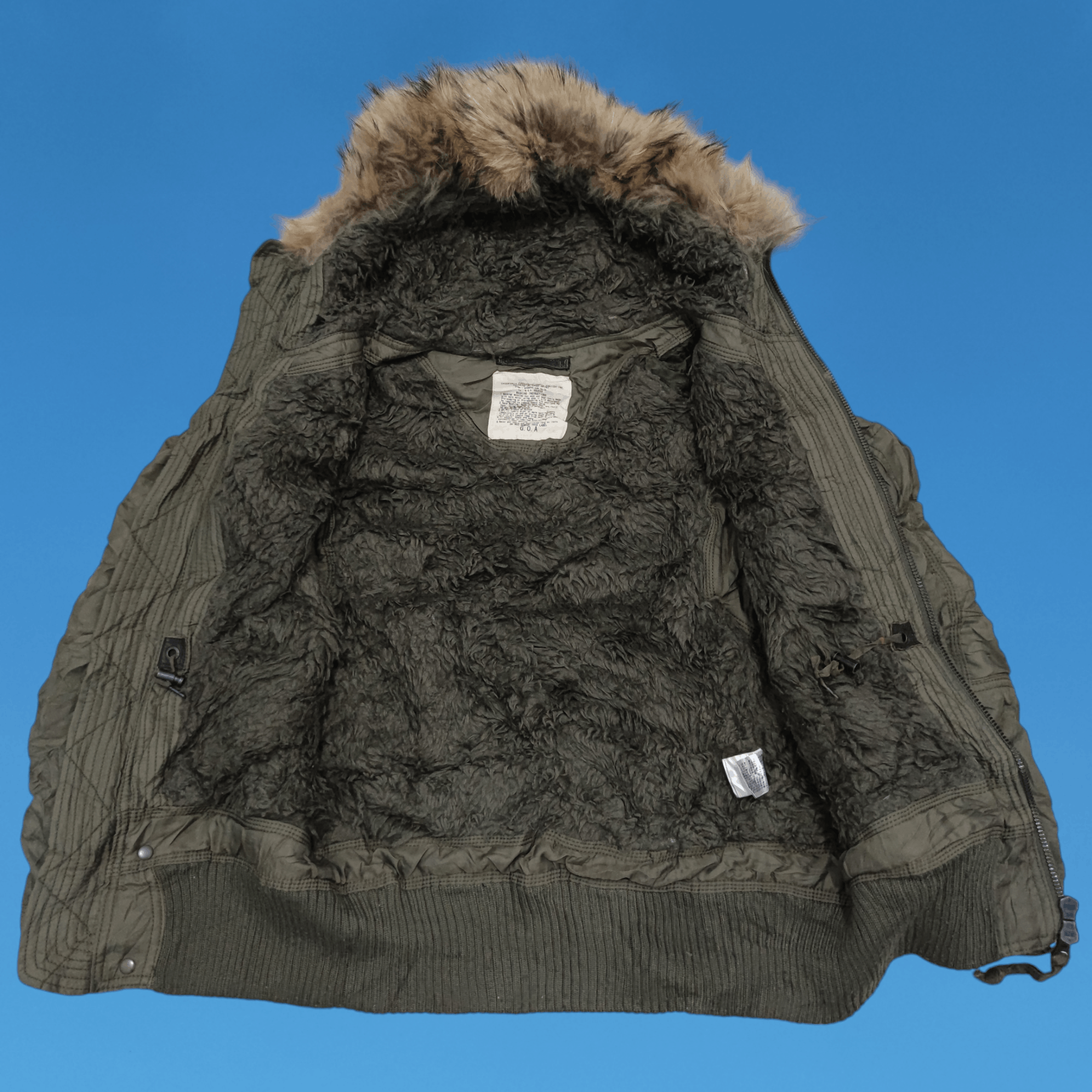 If Six Was Nine 2000s Japanese Brand G.O.A Racoon Fur Hoodie Military Jacket Size US M / EU 48-50 / 2 - 2 Thumbnail