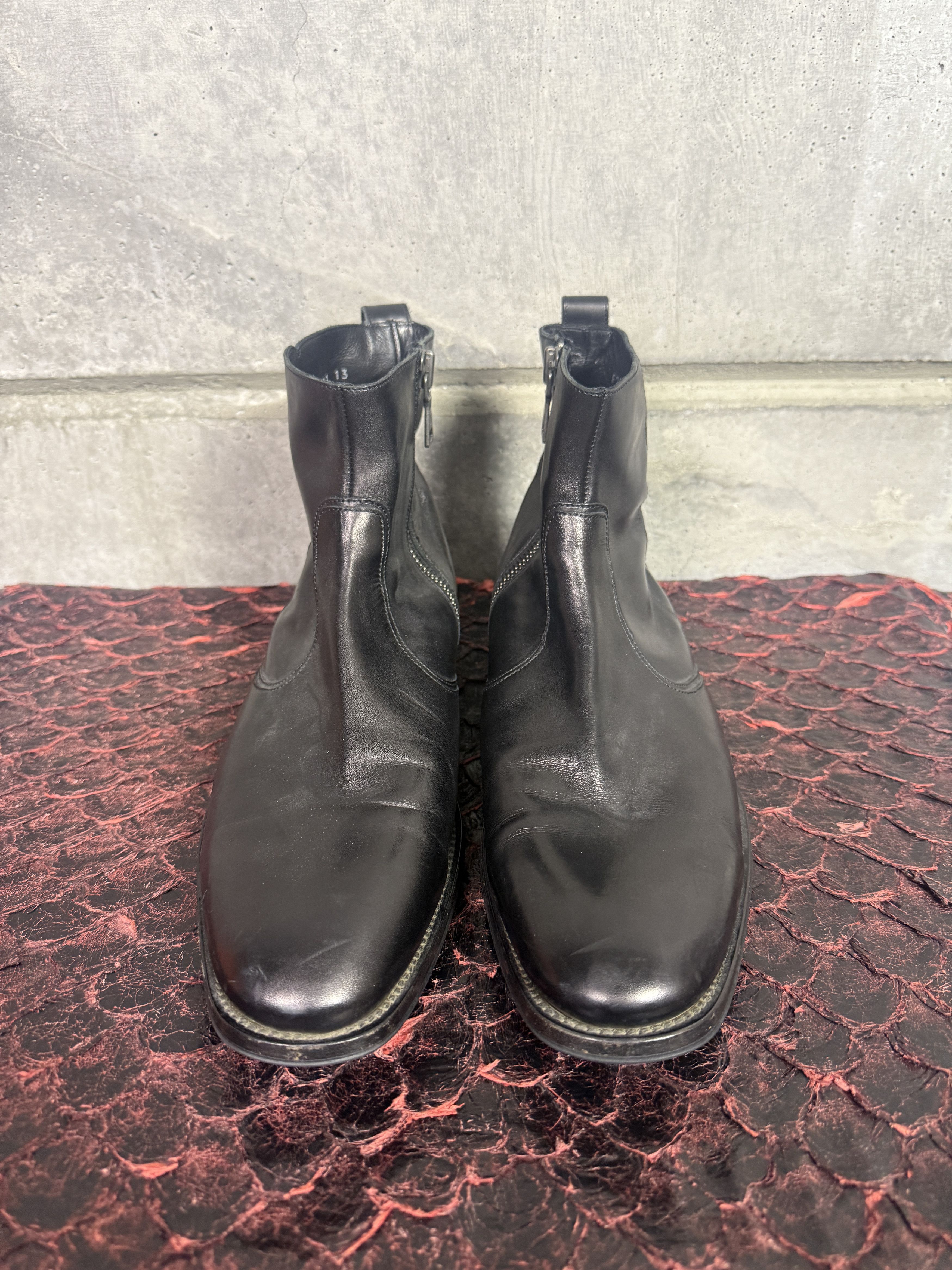 John Varvatos John Varvatos Side Zip Leather Boots Size US 13 / EU 46 - 3 Thumbnail
