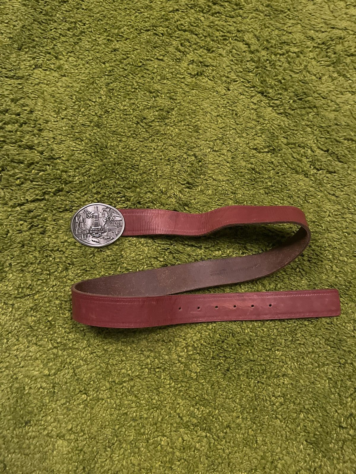 Vintage Phillips Petroleum 1980s vintage real leather belt Size 32 - 1 Thumbnail