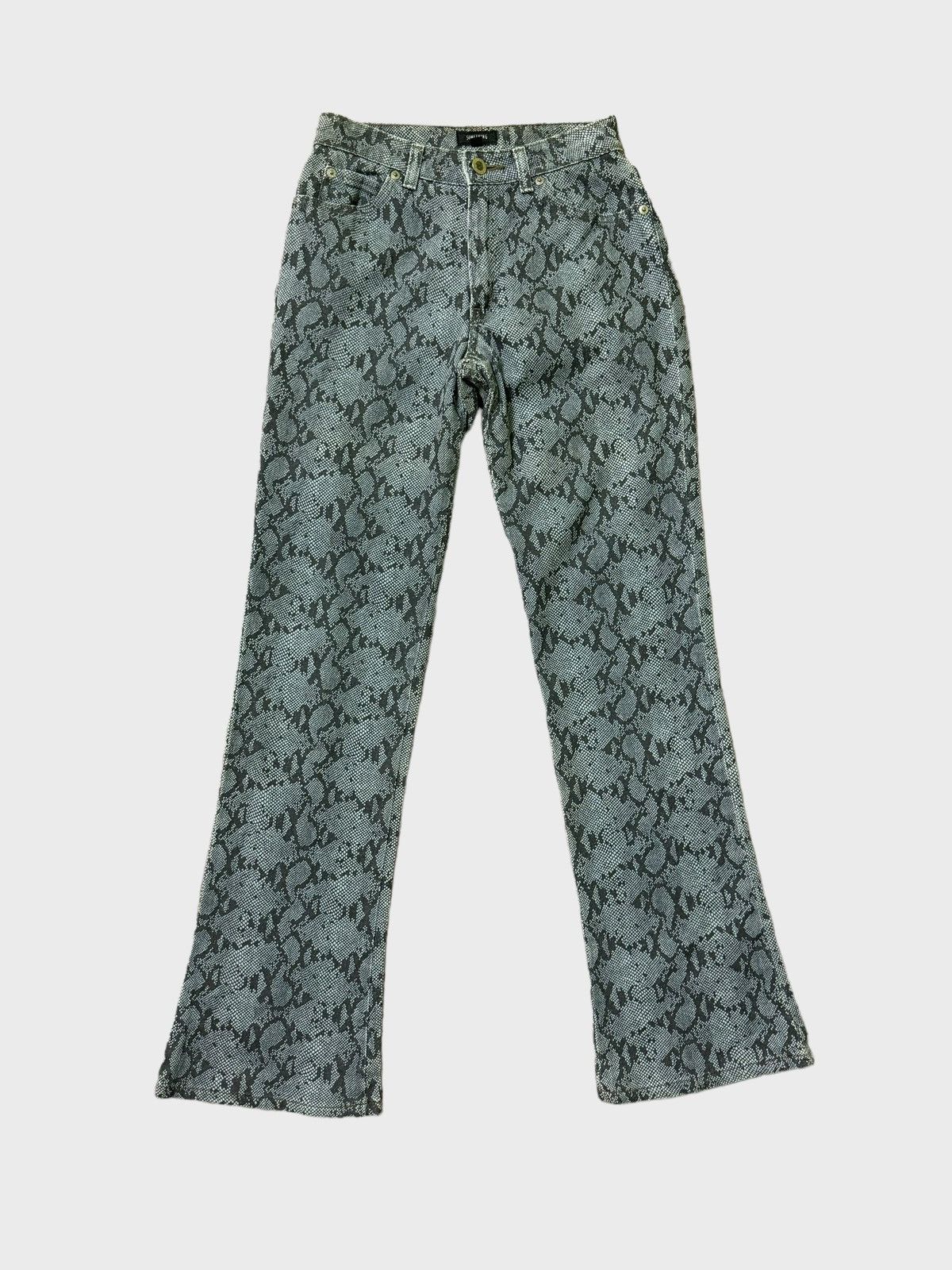 Hysteric Glamour × Japanese Brand × Vintage Something Python Snake Washed Overprint Jeans Size 24" / US 00 / IT 34 - 1 Thumbnail