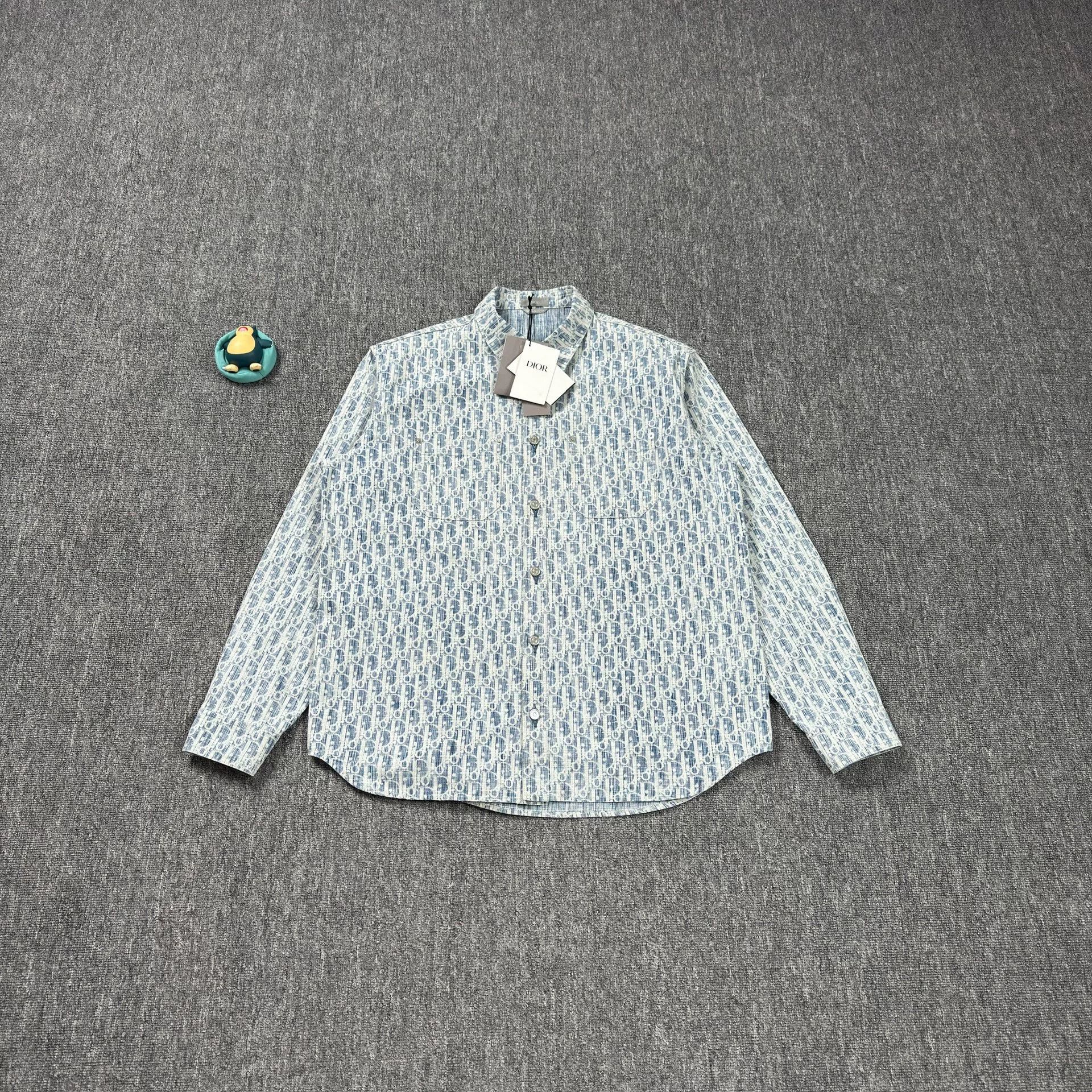 Dior Dior Blue Oblique Monogram Shirt US L Size US L / EU 52-54 / 3 - 1 Thumbnail