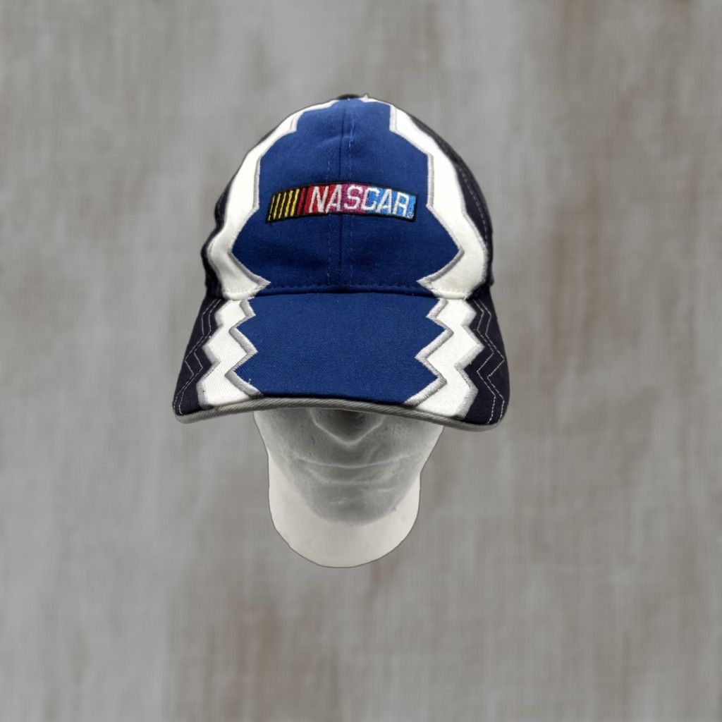 NASCAR NASCAR Hat Cap Strap Back Mens Blue White Black Racing Auto Snapback Trucker/Baseball Cap Size ONE SIZE - 1 Thumbnail