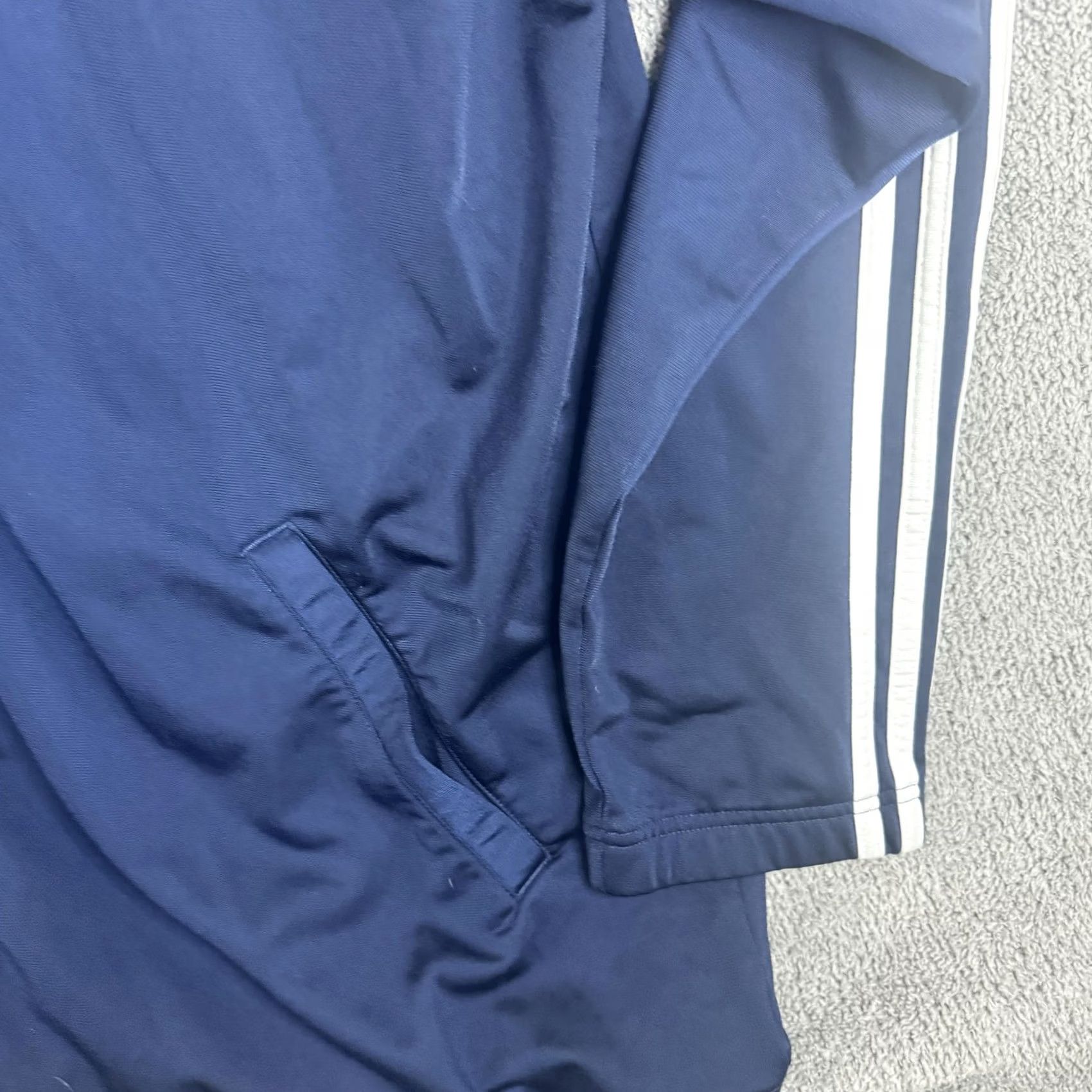 Adidas Adidas Track Jacket Mens XL Blue Full Zip 3 Stripe Collar Athletic Training Size US XL / EU 56 / 4 - 3 Thumbnail
