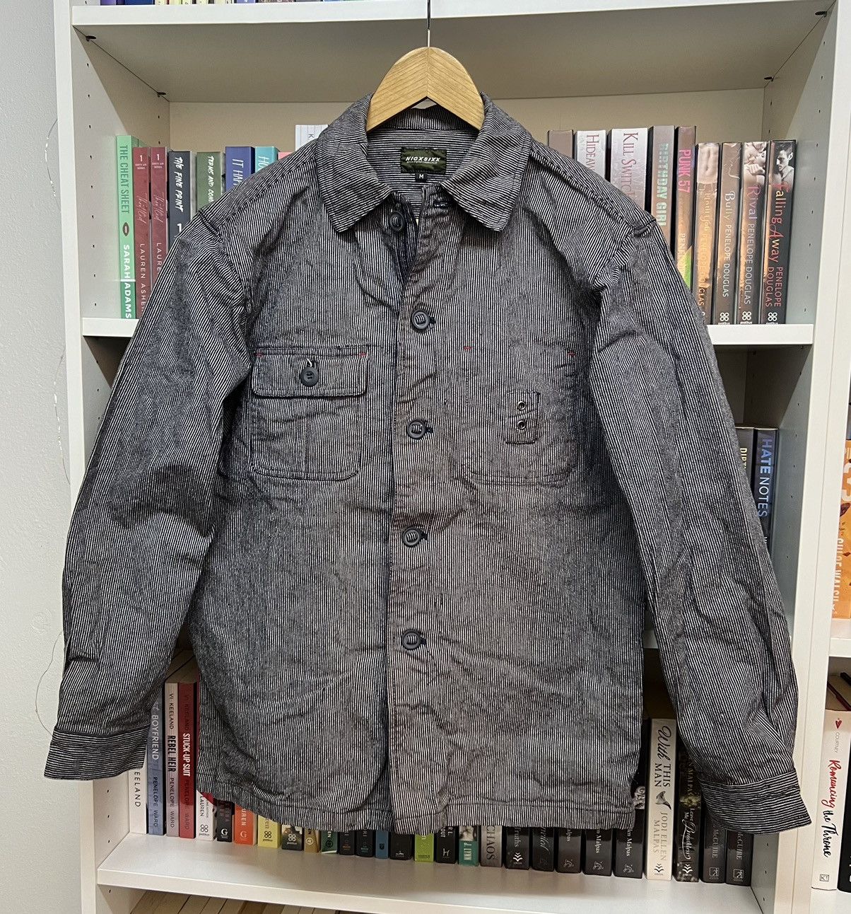 image of Distressed Denim x If Six Was Nine Nicx Sixx High Performance Hickory Denim Jacket (Size Medium)
