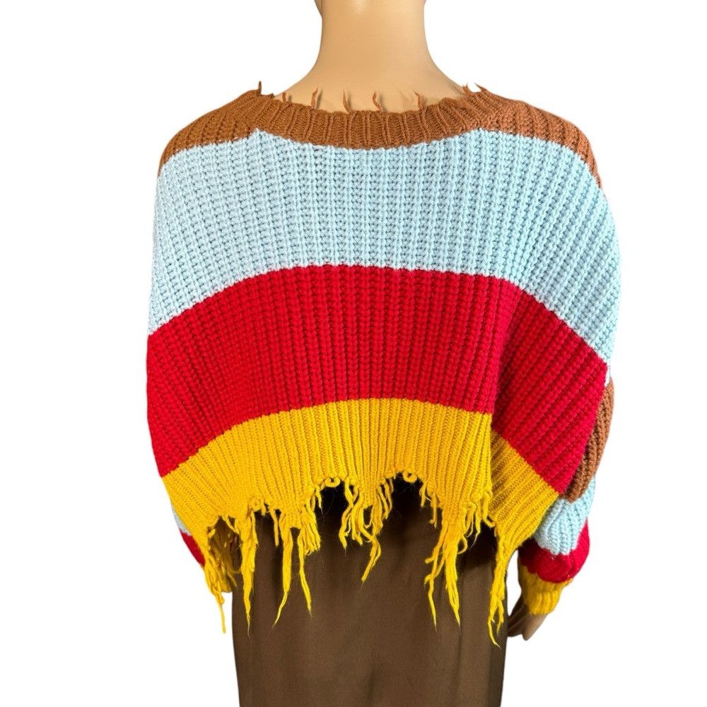 Other Love J Striped Striped Cropped Distressed Sweater Size S Size S / US 4 / IT 40 - 5 Thumbnail