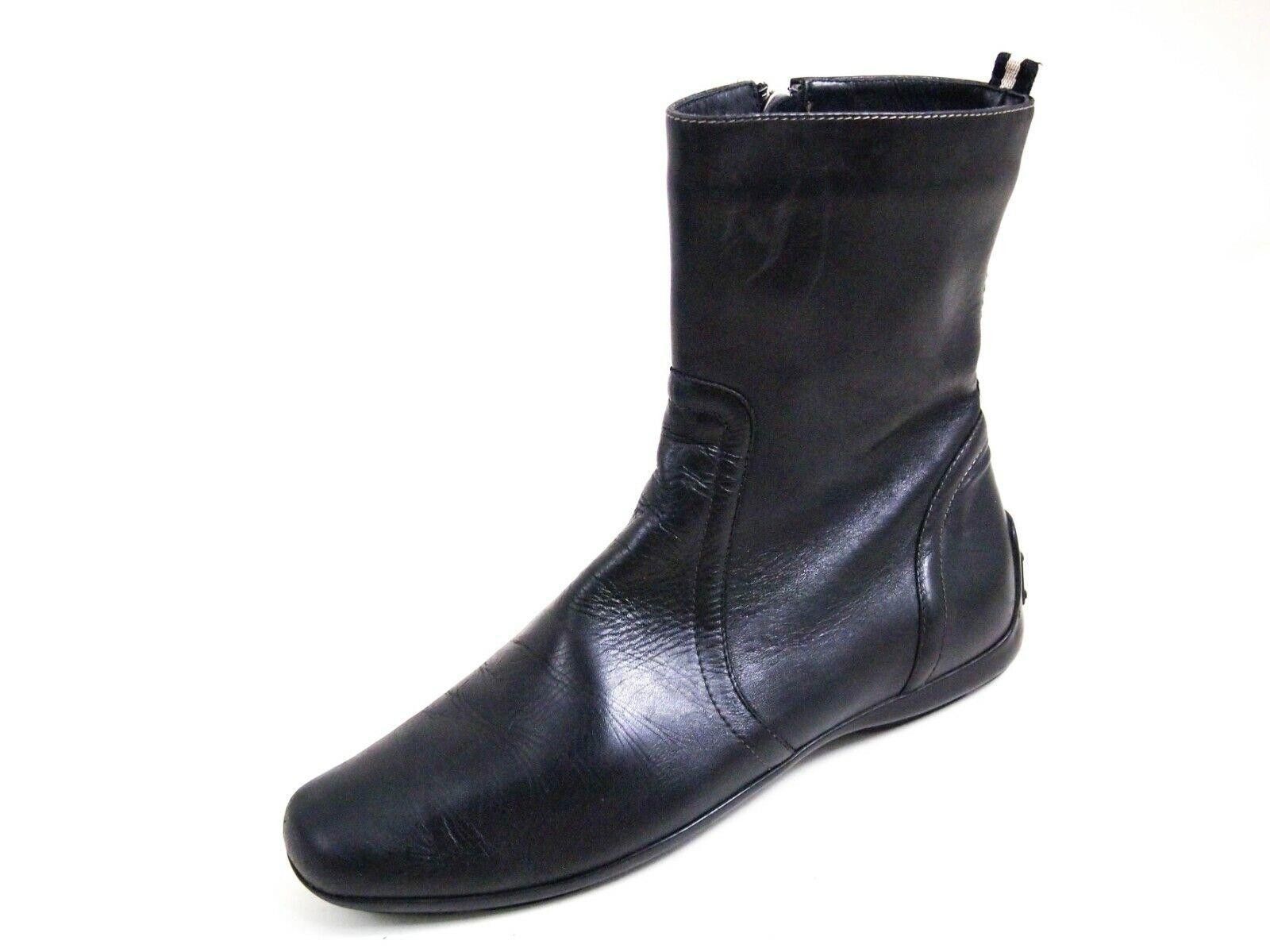 Bally TYROL Ankle Boots Black Leather Womens US 4.5 EU 35