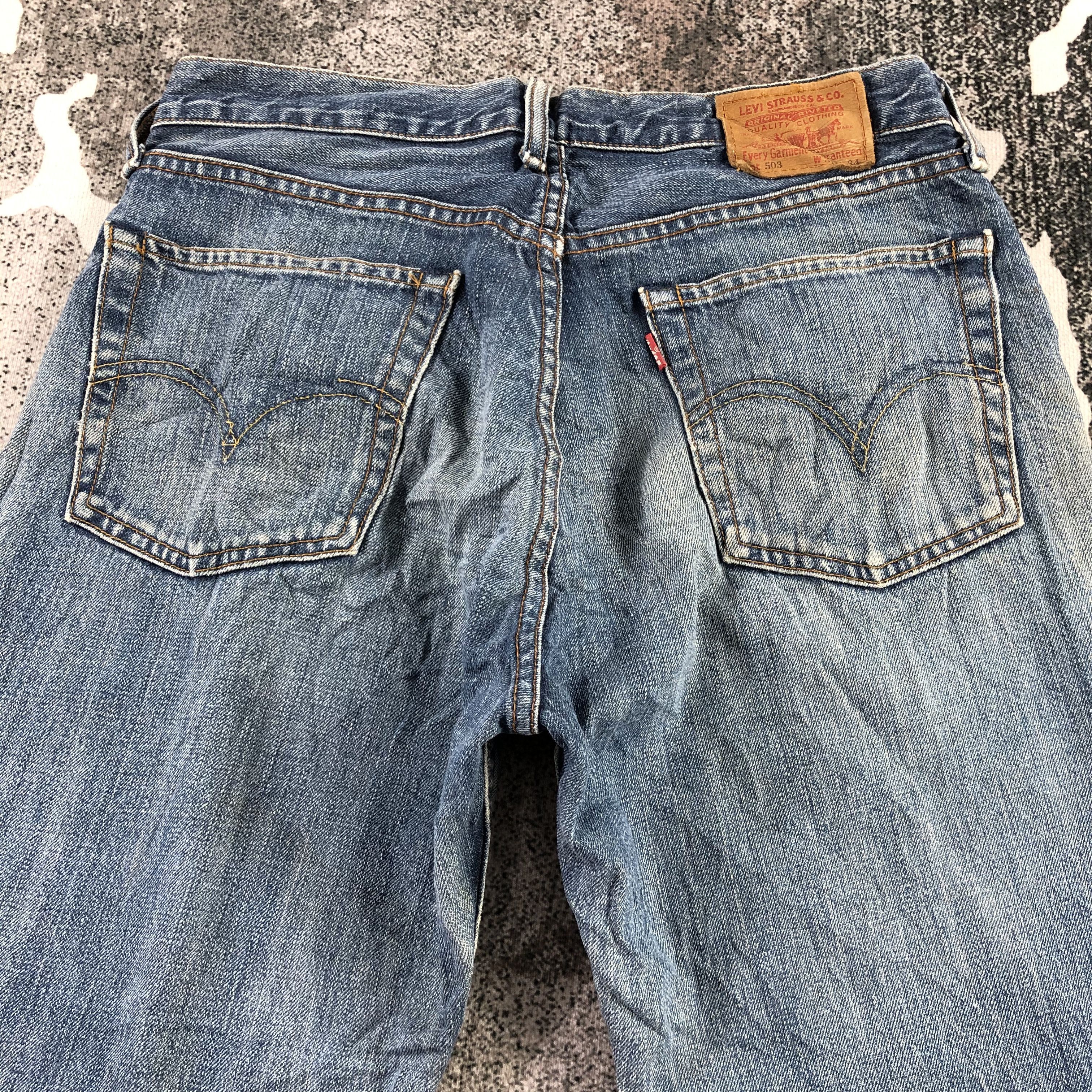Levi's Vintage Levi's 503 Jeans Distress Faded Blue Denim KJ1457 Size US 31 - 4 Thumbnail
