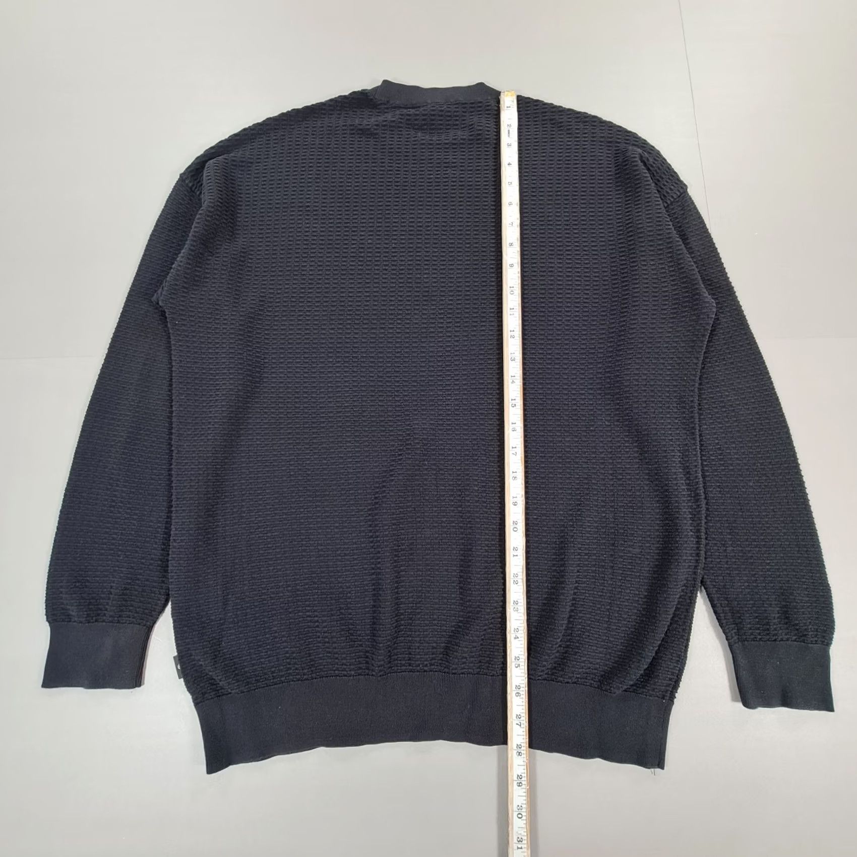 Emporio Armani Emporio Armani Mens Jumper Navy Blue XL Cotton Textured Knit Pullover Size US XL / EU 56 / 4 - 6 Thumbnail