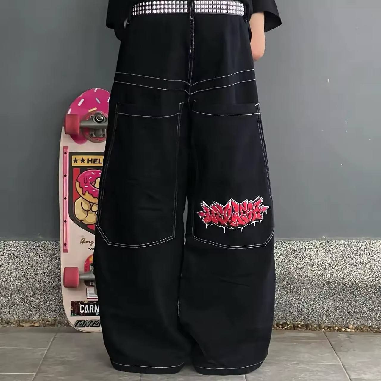 Japanese Brand × Vintage jeans and t-shirt suit with graphic embroidery Size 42L - 4 Thumbnail