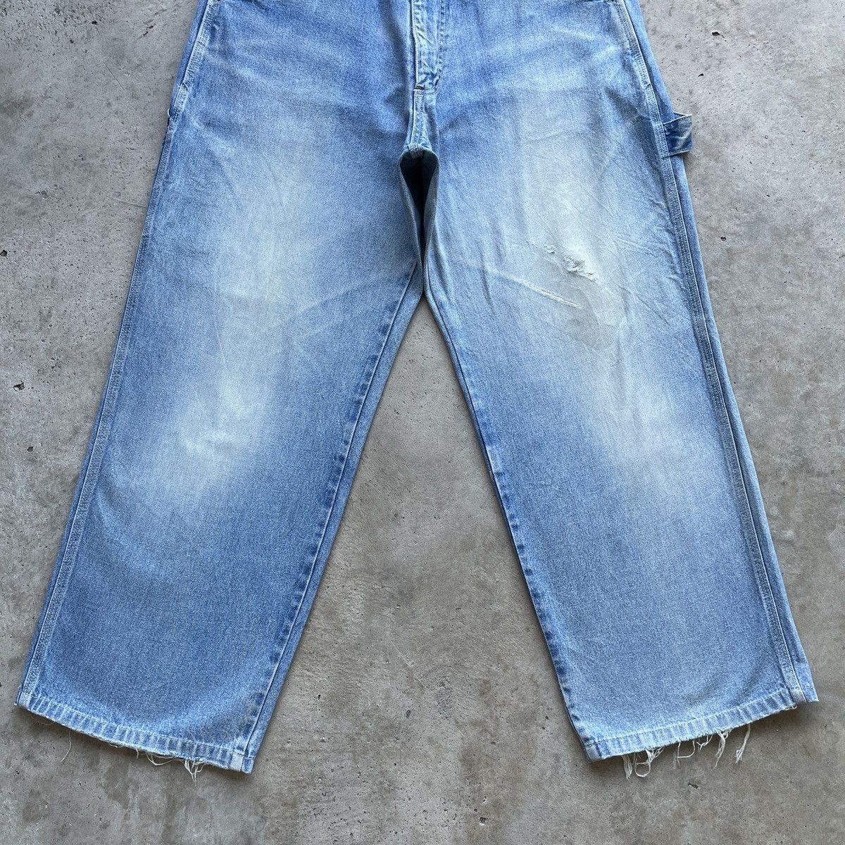 Japanese Brand Vintage Japanese Faded Baggy Jeans Denim Pants Workwear W33 Size US 33 - 5 Thumbnail