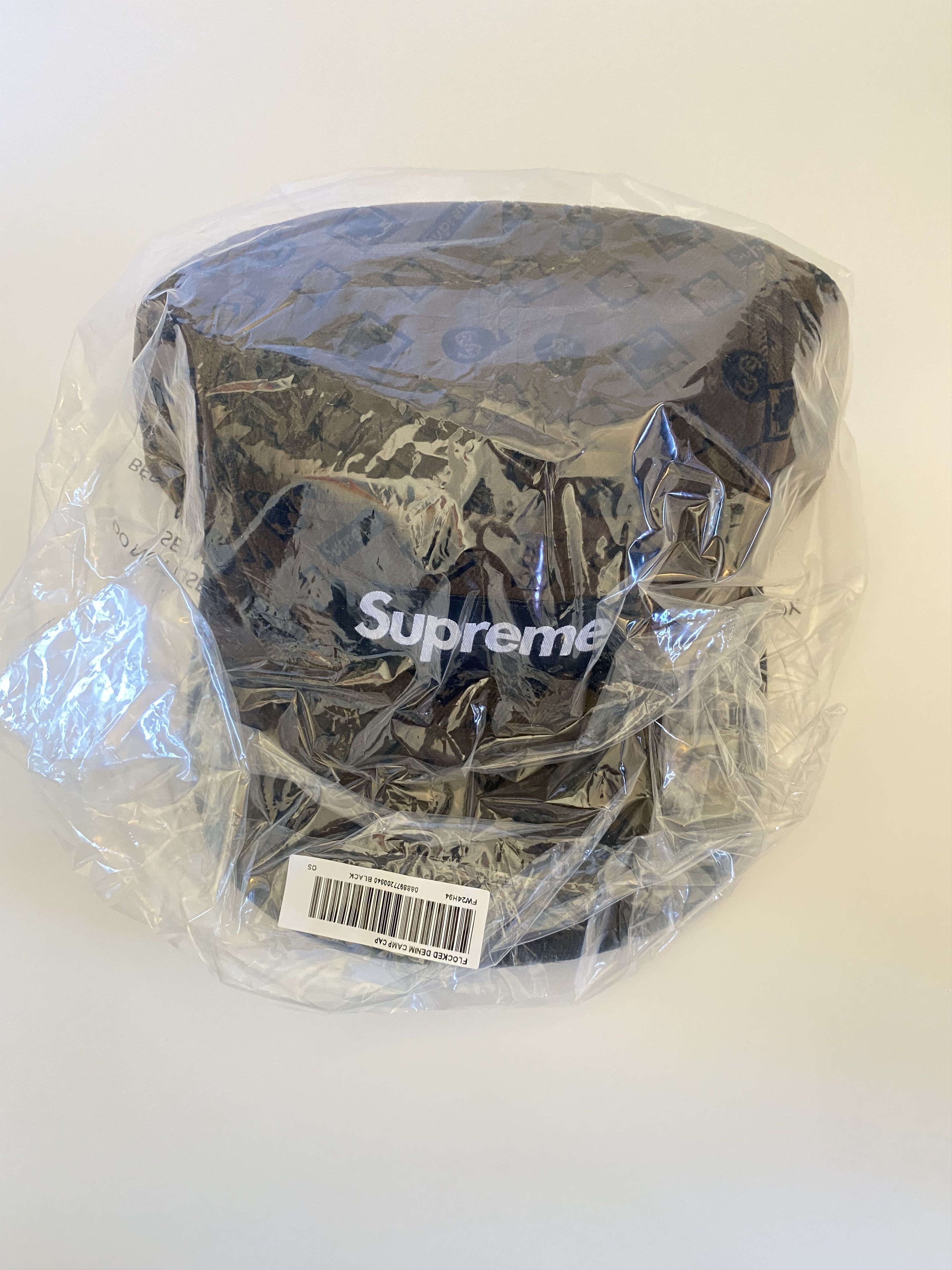 Supreme Flocked Denim Camp Cap - Brown Size ONE SIZE - 1 Thumbnail