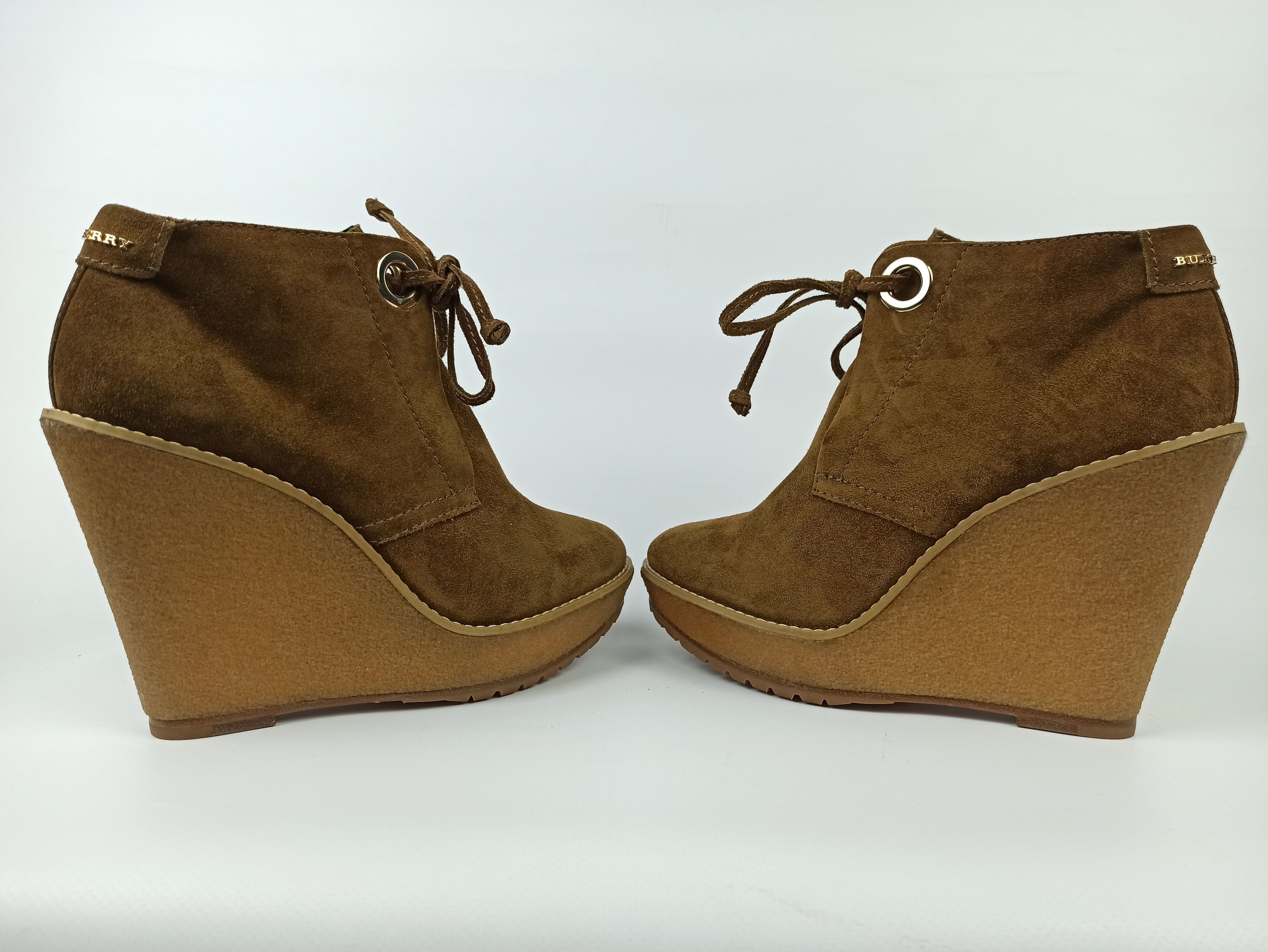 Burberry Burberry Suede Wedge Ankle Boots Size US 7.5 / IT 37.5 - 4 Thumbnail