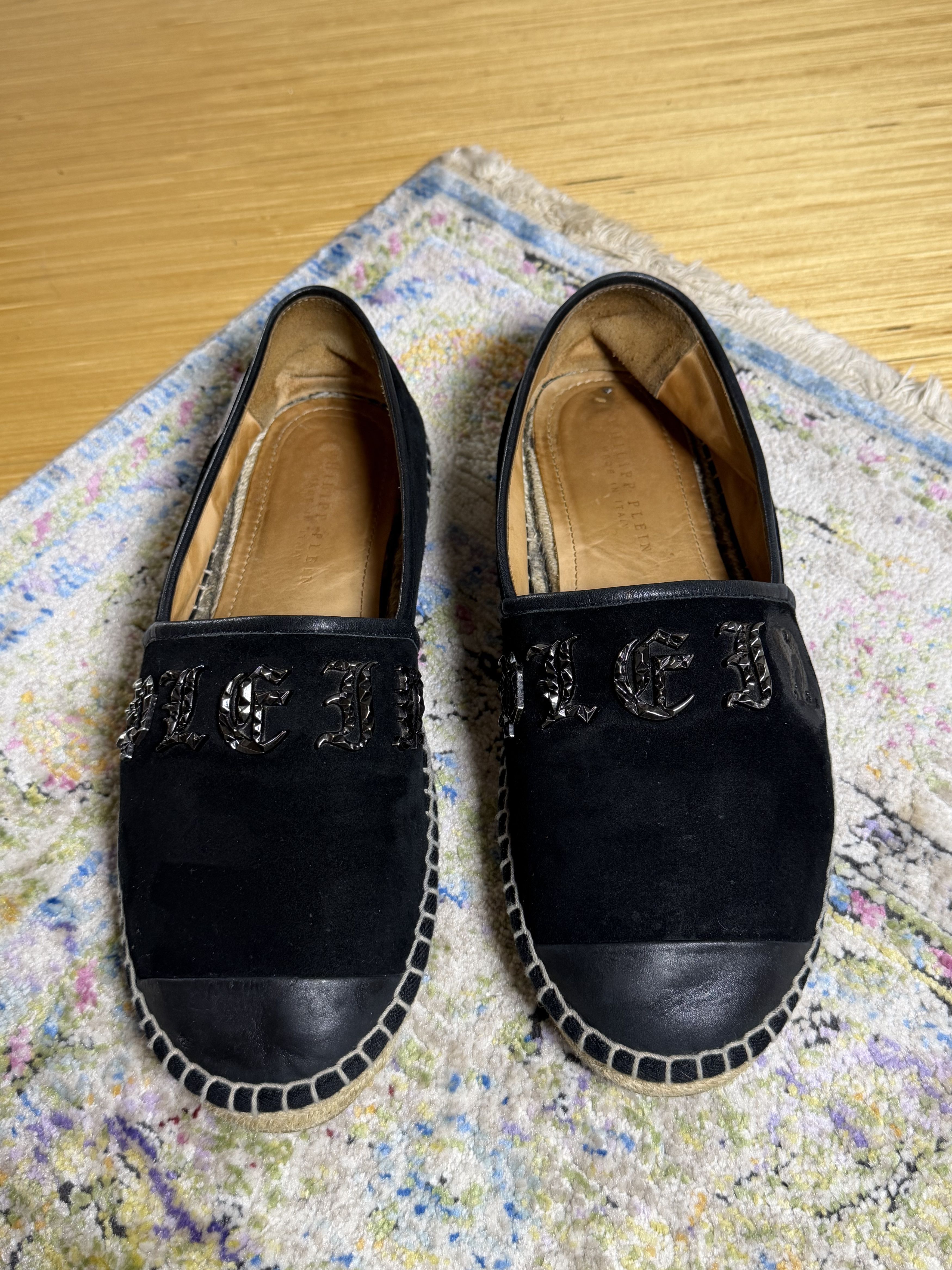 Philipp Plein Philipp Plein Leather Black Espadrillas Size US 10 / EU 43 - 6 Thumbnail