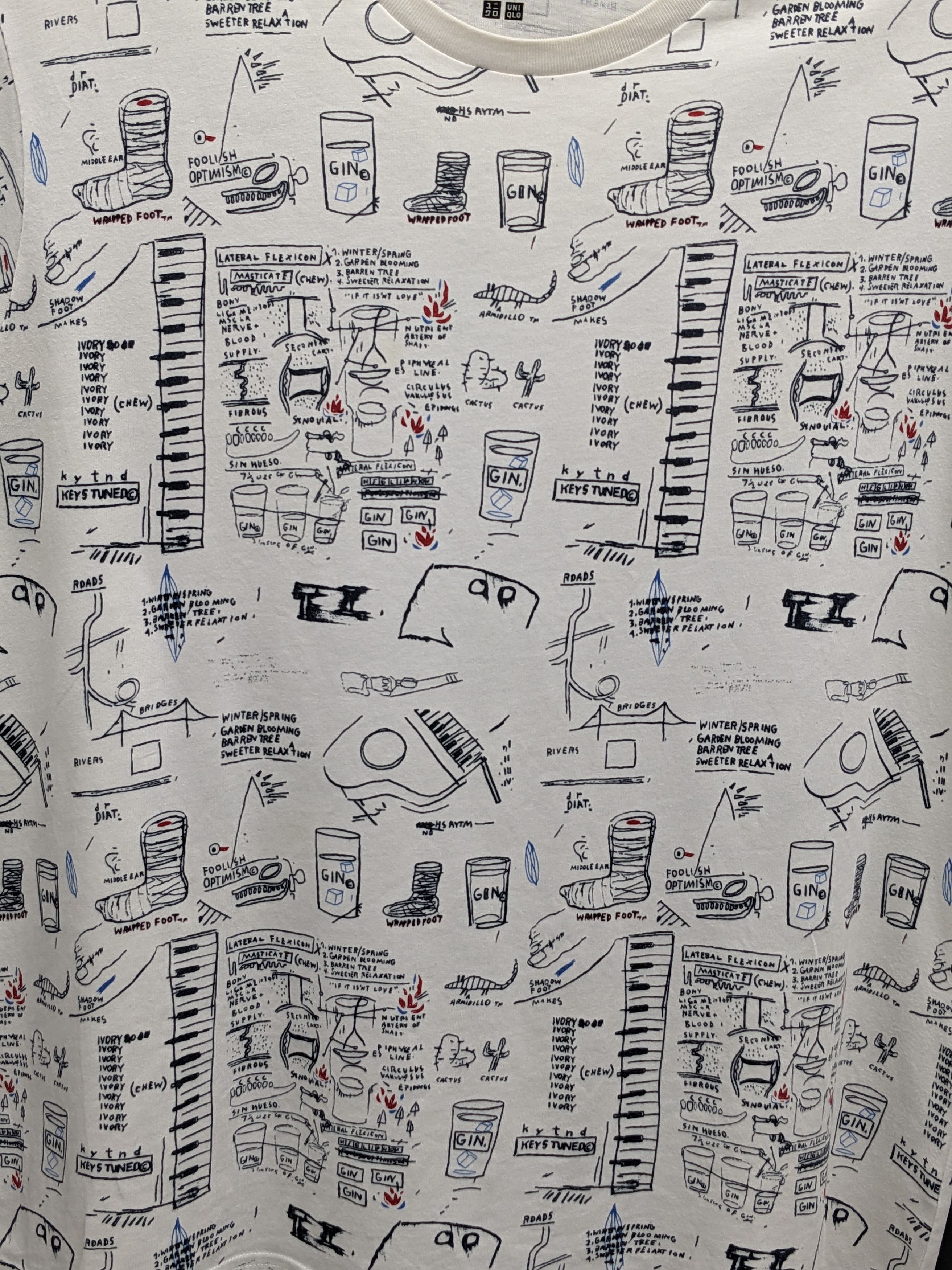 Jean-Michel Basquiat Japanese Brand uniqlo X Jean Michel Basquiat X Moma Tshirt Size US L / EU 52-54 / 3 - 3 Thumbnail