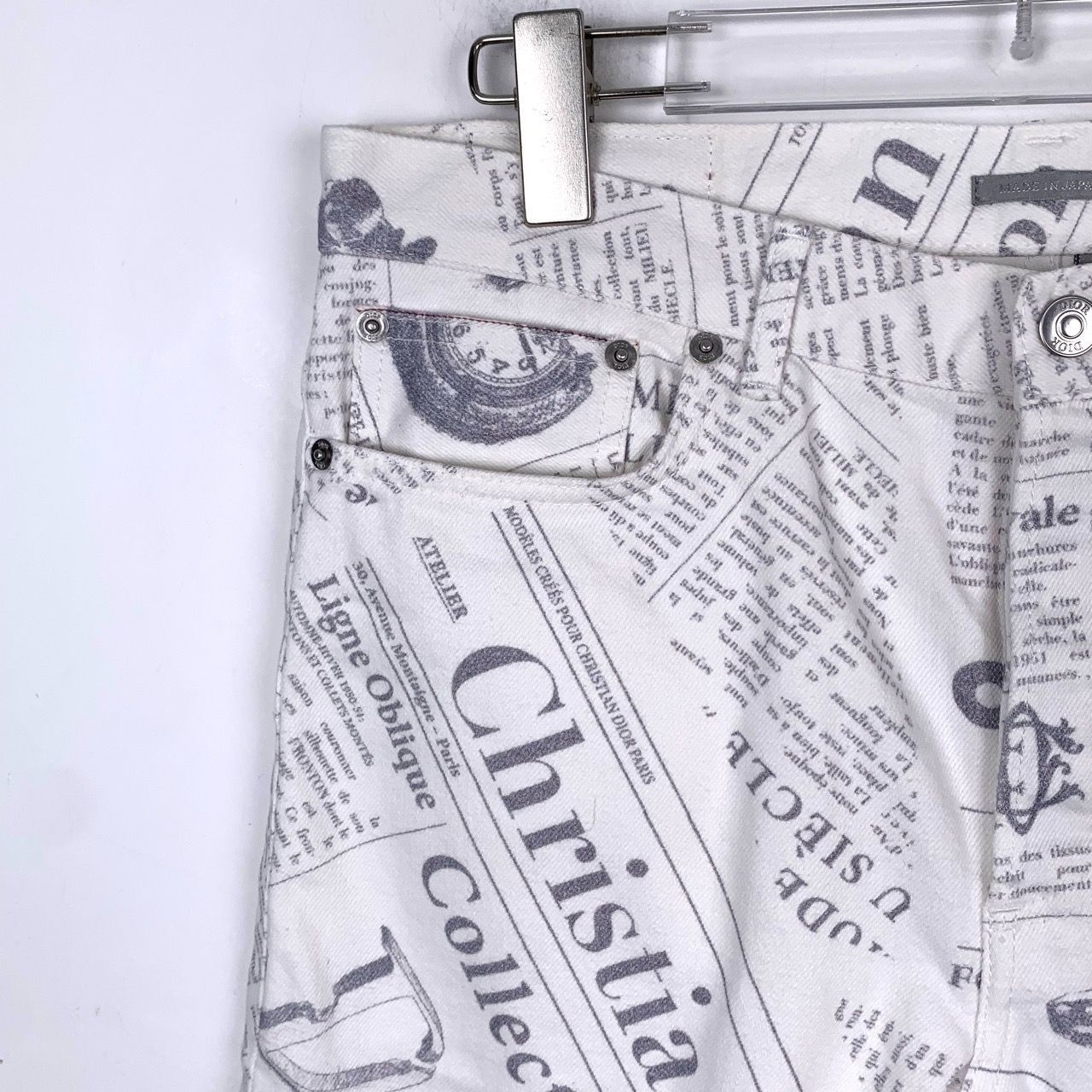 Dior Christian Dior Newspaper Print White Jeans Size US 30 / EU 46 - 3 Thumbnail