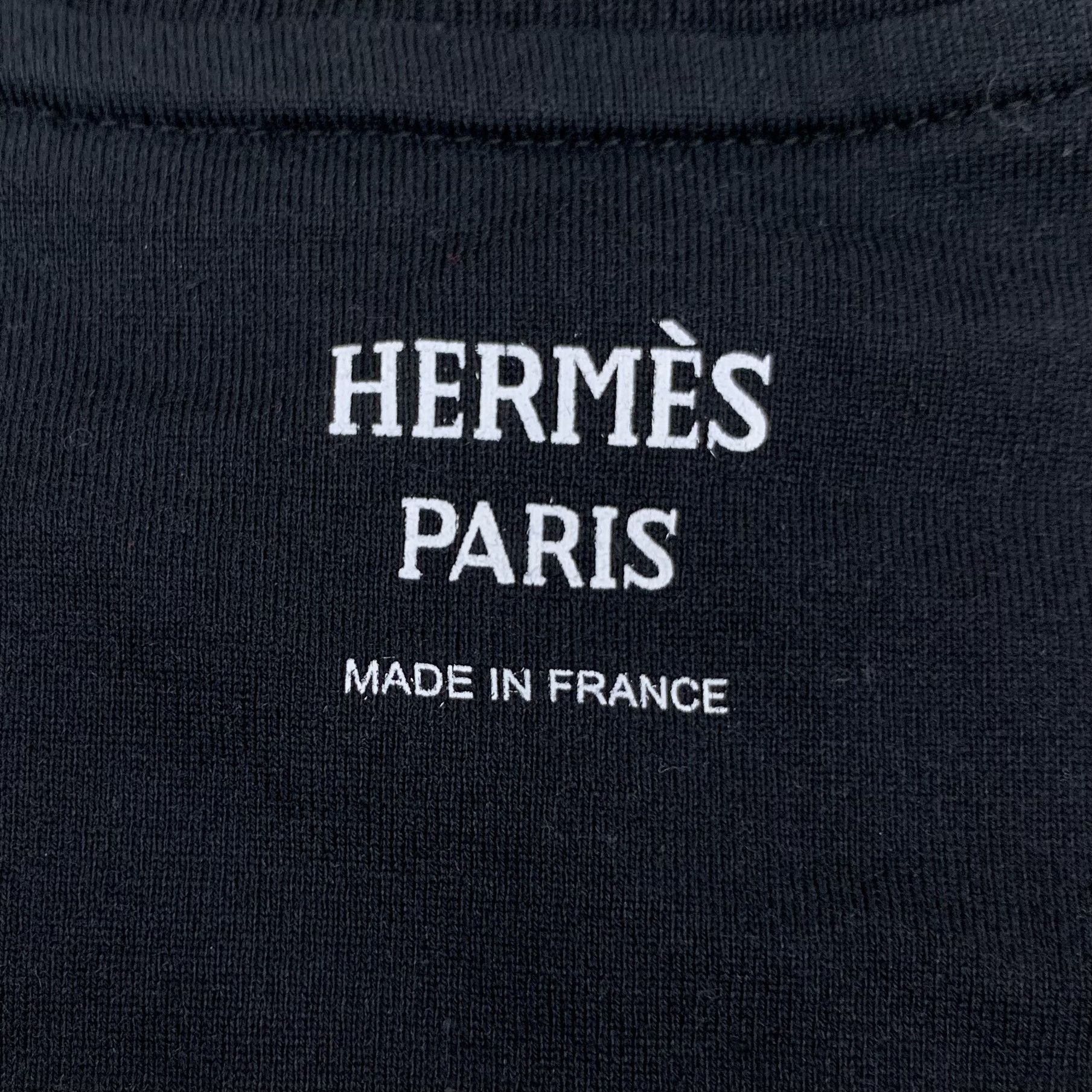 Hermes Hermès Cotton T-Shirt – Black Letter Crewneck (Size XXS) Size US XXS / EU 40 - 2 Thumbnail