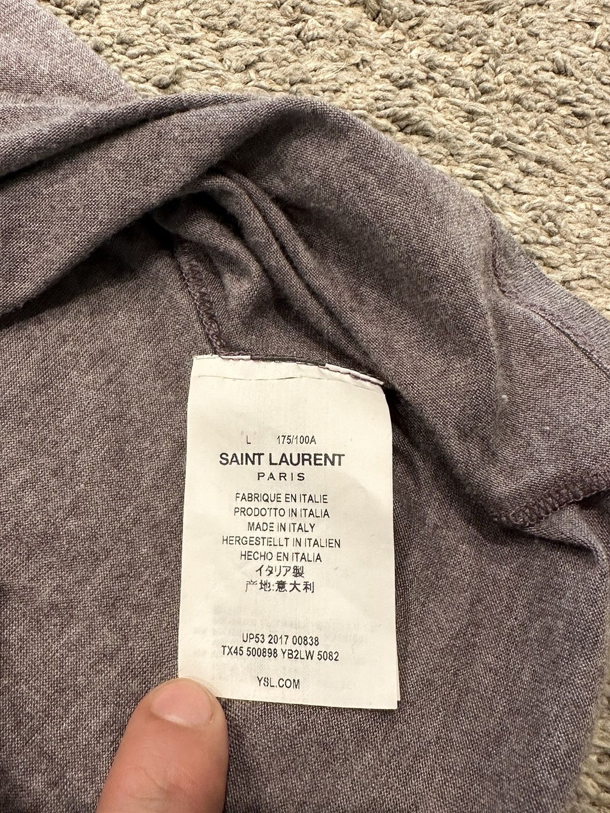 Saint Laurent Paris Lightning logo tee Size US L / EU 52-54 / 3 - 3 Thumbnail