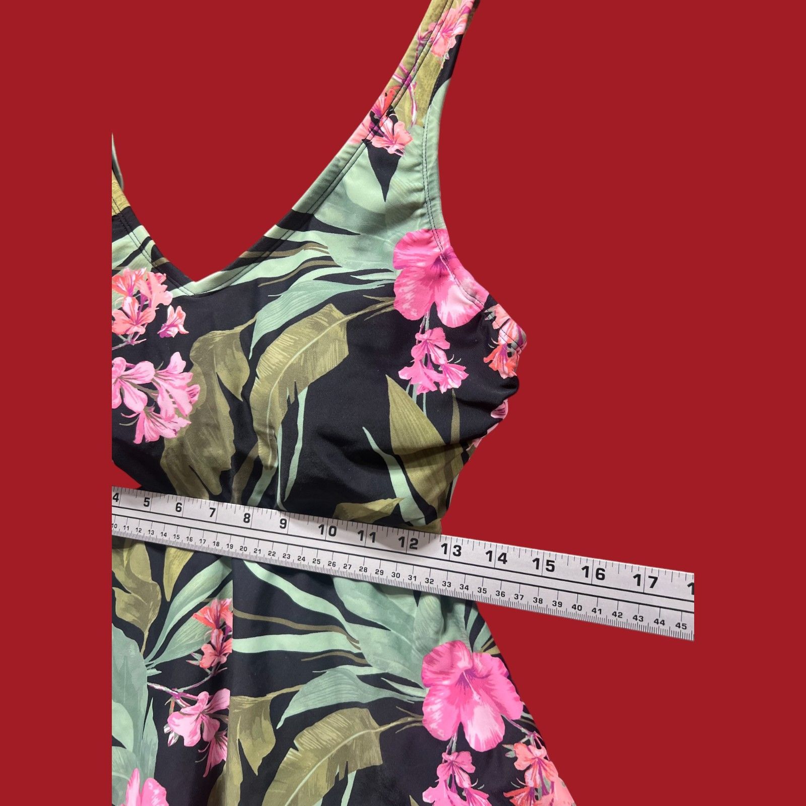 Other Kona Sol - Women's V-Neck Underwire Tankini Top - Green/Blac Size ONE SIZE - 6 Thumbnail