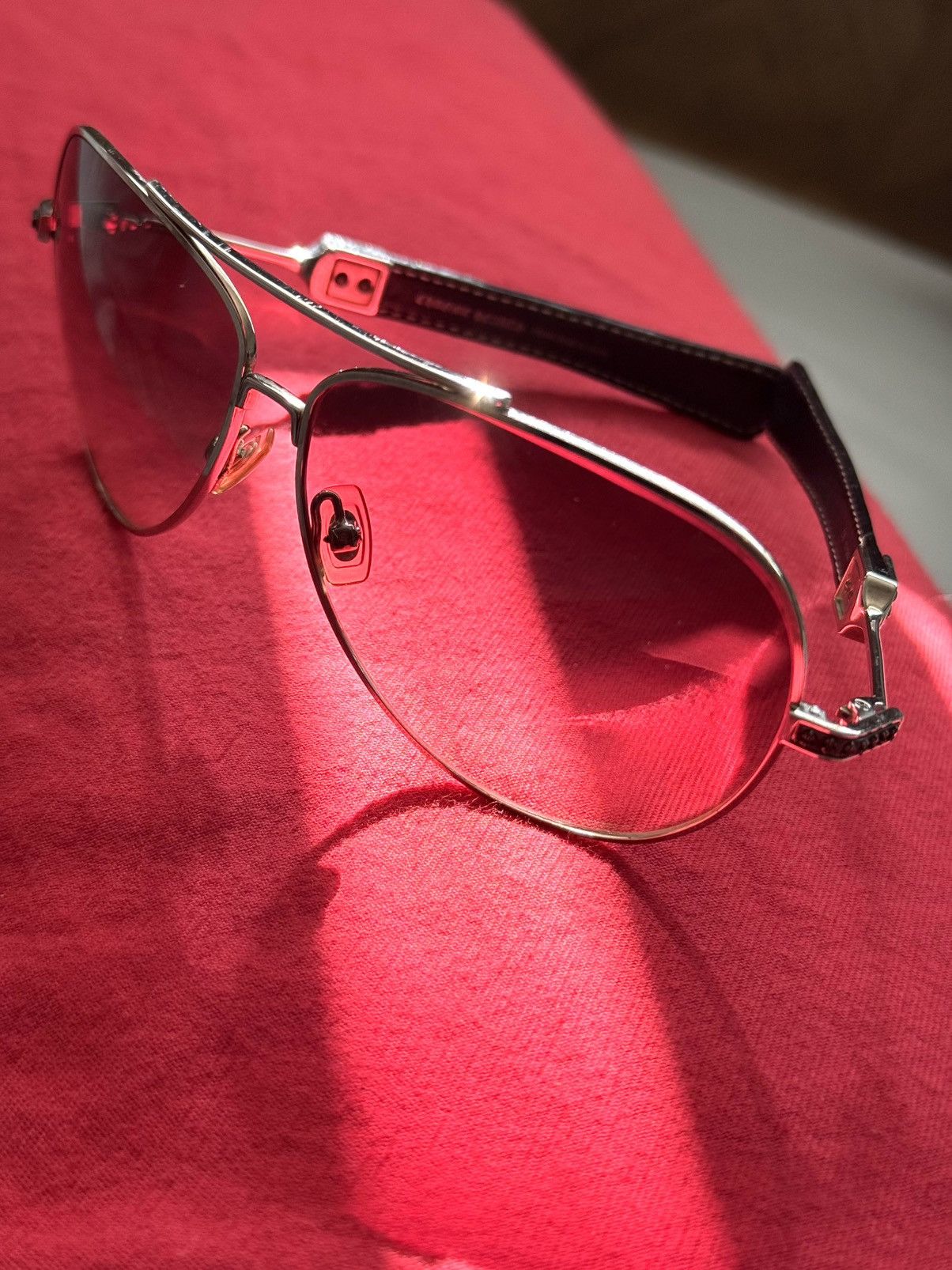 Chrome Hearts ARCHIVE Chrome Hearts Glasses "JOJO" - Rare Black Leather Size ONE SIZE - 5 Thumbnail