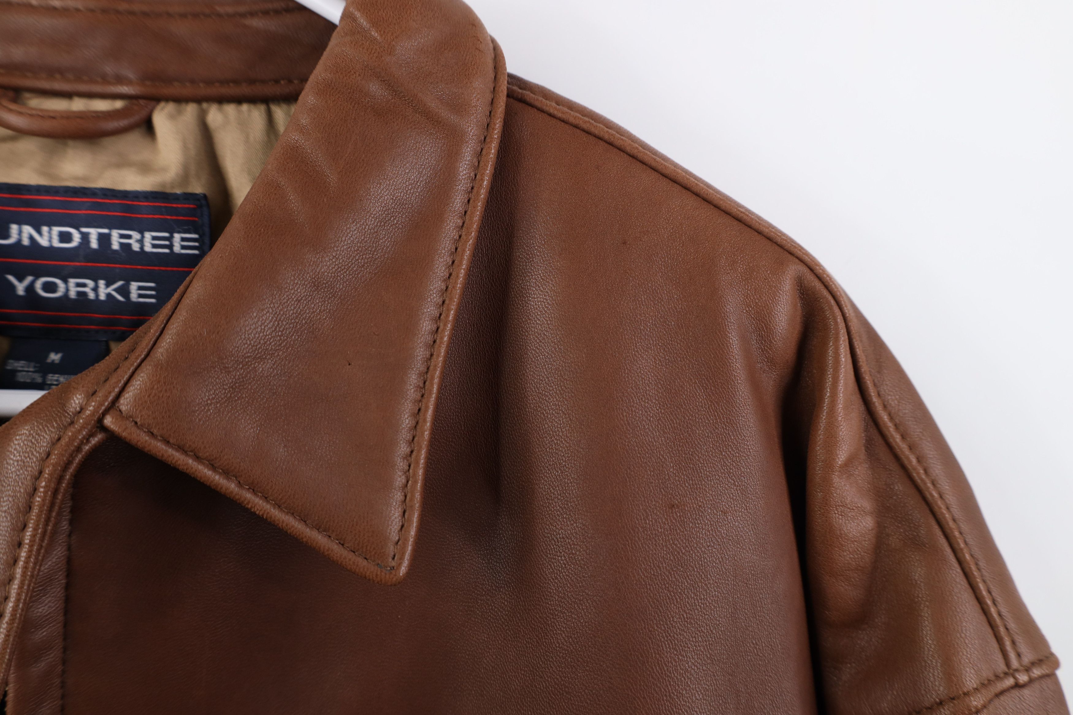 Vintage Vintage 90s Y2K Streetwear Leather Cafe Bomber Jacket Brown Size US M / EU 48-50 / 2 - 5 Thumbnail