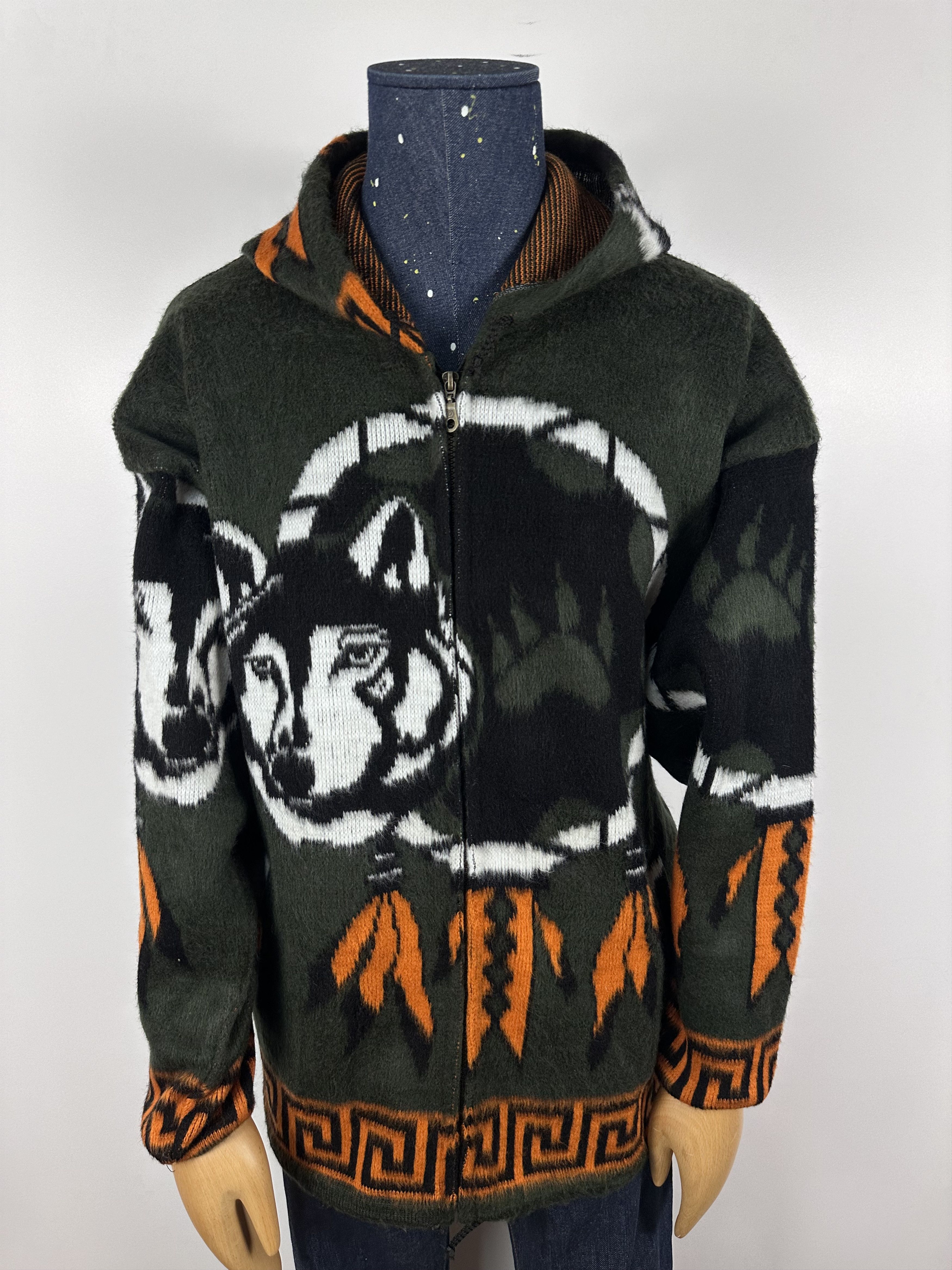 Vintage Vintage Genesis Wolf Fleece Jacket Wool Overprint Nature XL Size US XL / EU 56 / 4 - 2 Thumbnail