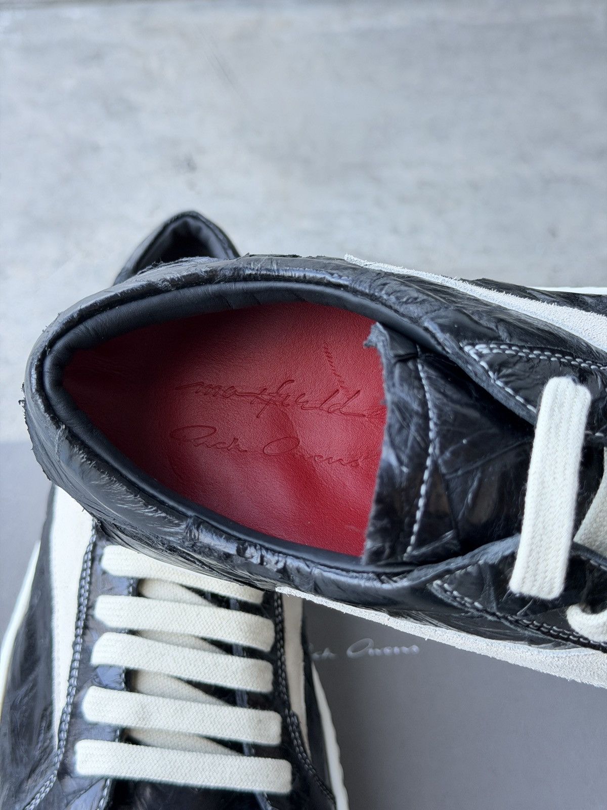 Rick Owens SOLD*Rick owens x Maxfield Exclusive pirarucu vintage sneaks Size US 10 / EU 43 - 7 Thumbnail