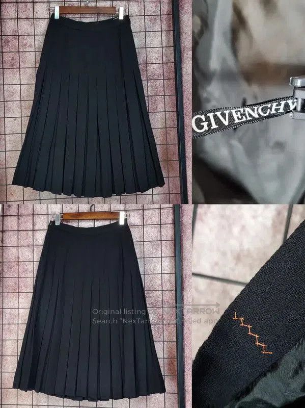 Givenchy Givenchy Black Pleated Midi Skirt for Women . Size 23" - 1 Thumbnail