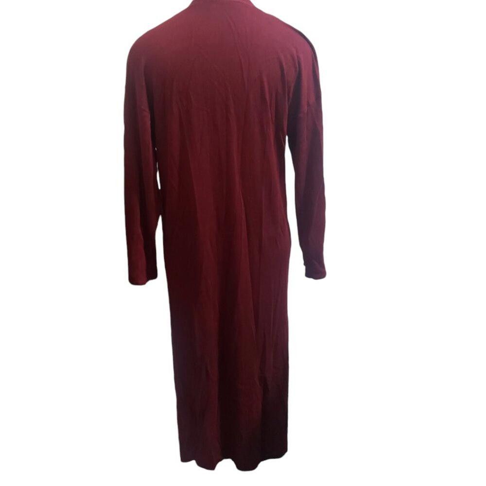 Mango CT1958 Mango MNG Burgundy Knee Length Open Sweater Duster M Size M / US 6-8 / IT 42-44 - 4 Thumbnail