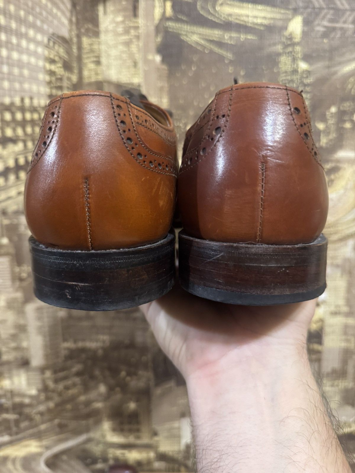 Loake Loake Brown Leather Derby Brogue Shoes Mens UK 8 Size US 8 / EU 41 - 6 Thumbnail
