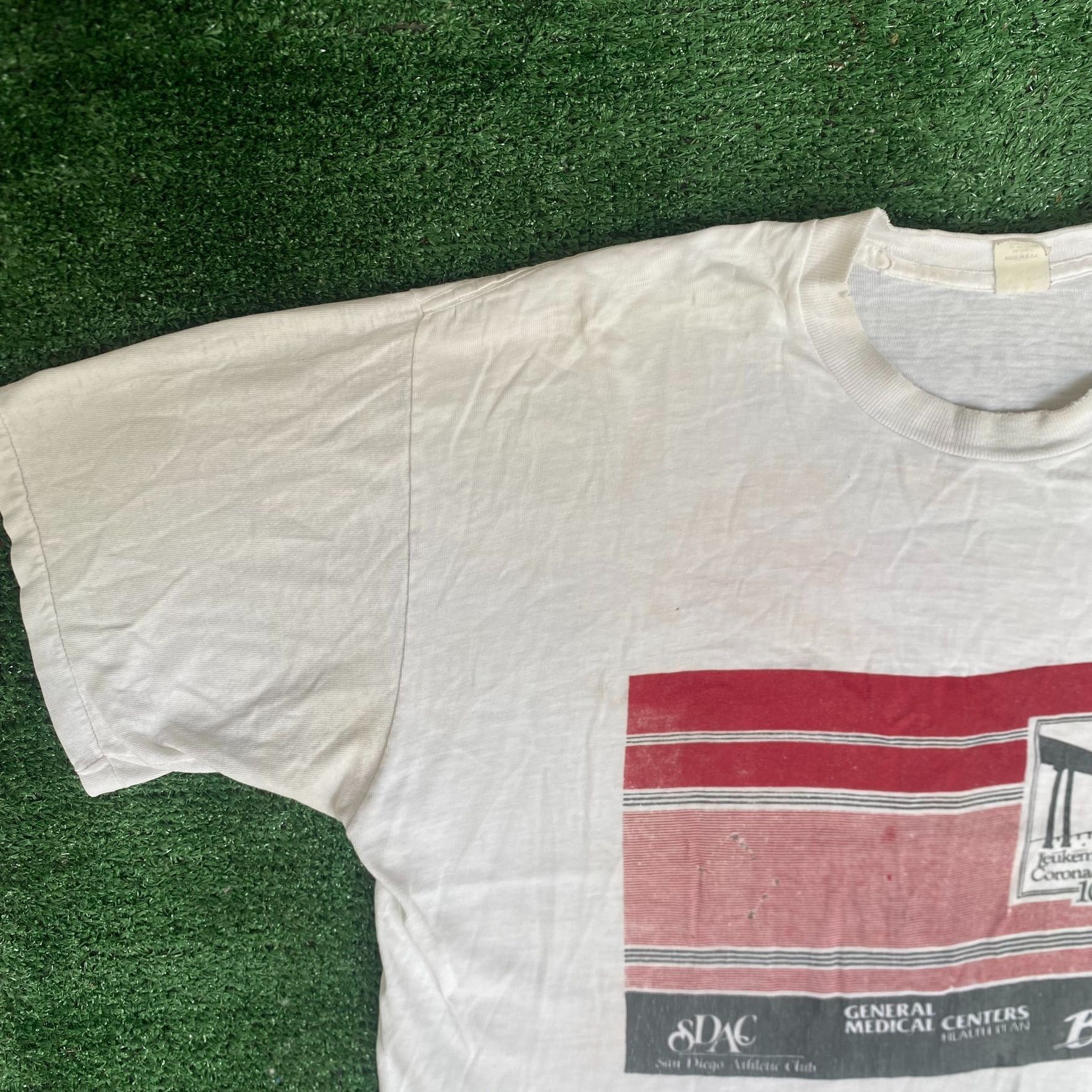Nike Vintage 80s Nike Running Shirt Marathon Single Stitch Tee Size US XL / EU 56 / 4 - 2 Thumbnail