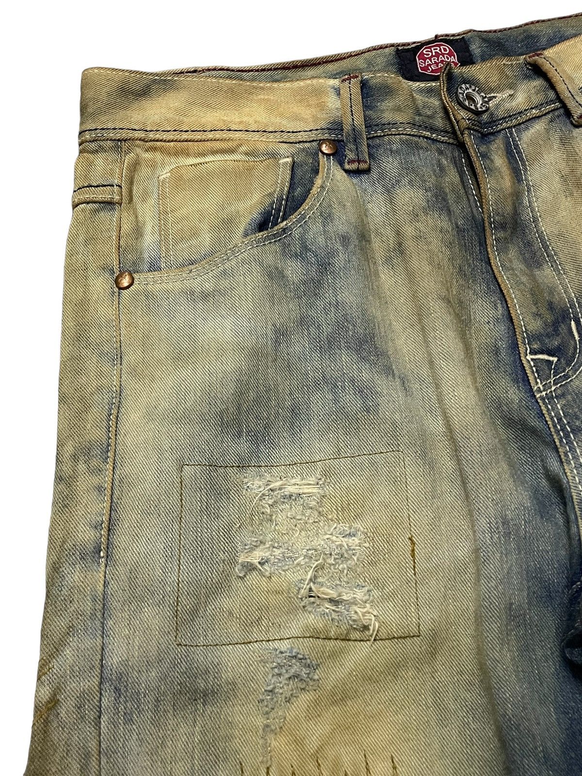 Japanese Brand × semanticdesign Sarada Japan Boro knee Patch Work Mud Wash Crotch Jeans Size US 30 / EU 46 - 9 Thumbnail