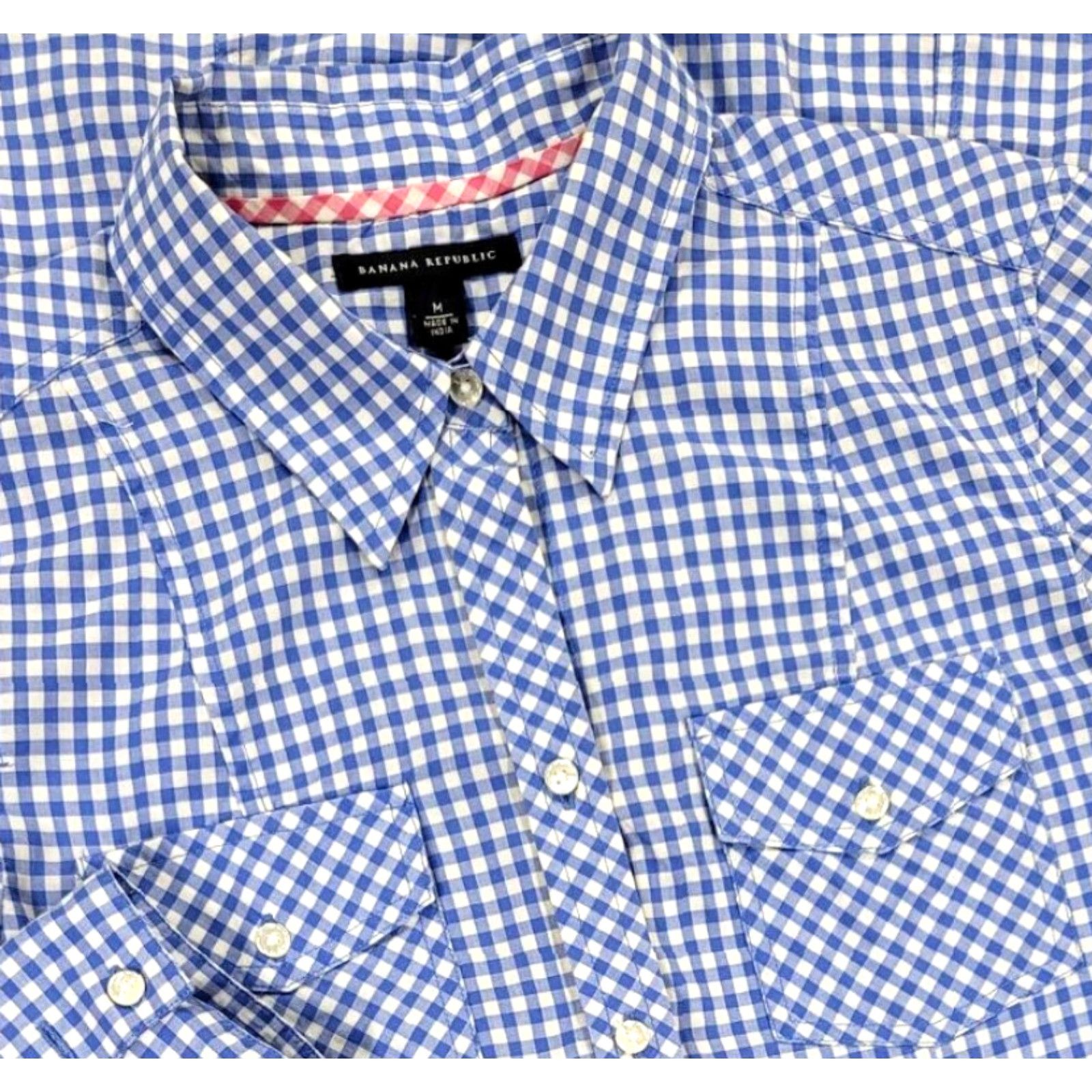 Banana Republic Banana Republic Plaid Button-Up Western Shirt Women M Blue 100% Cotton Pockets Basic Casual 4-Pocket Western Shirt Womens M Banana Republic Size M / US 6-8 / IT 42-44 - 2 Thumbnail