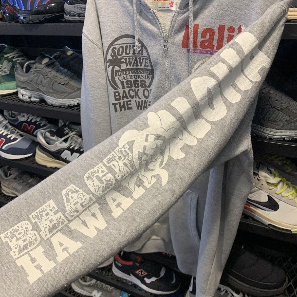 Vintage FIRST PARKING zip hoodie w/ vibrant tropical graphic