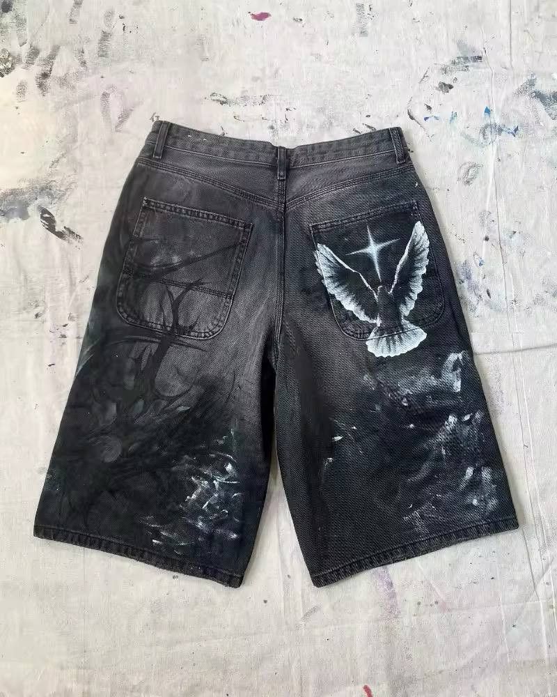 Japanese Brand × Vintage denim shorts with a design Size US 36 / EU 52 - 2 Thumbnail