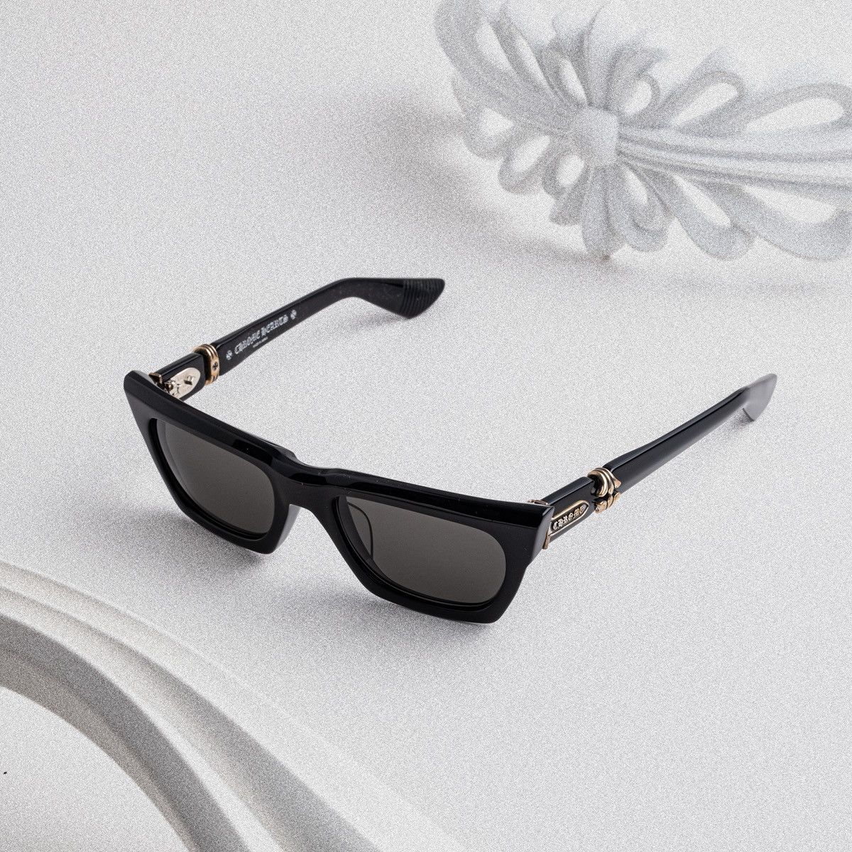 Chrome Hearts CHROME HEARTS CLITERALLY BLACK/SHINY SILVER SUNGLASSES Size ONE SIZE - 2 Thumbnail