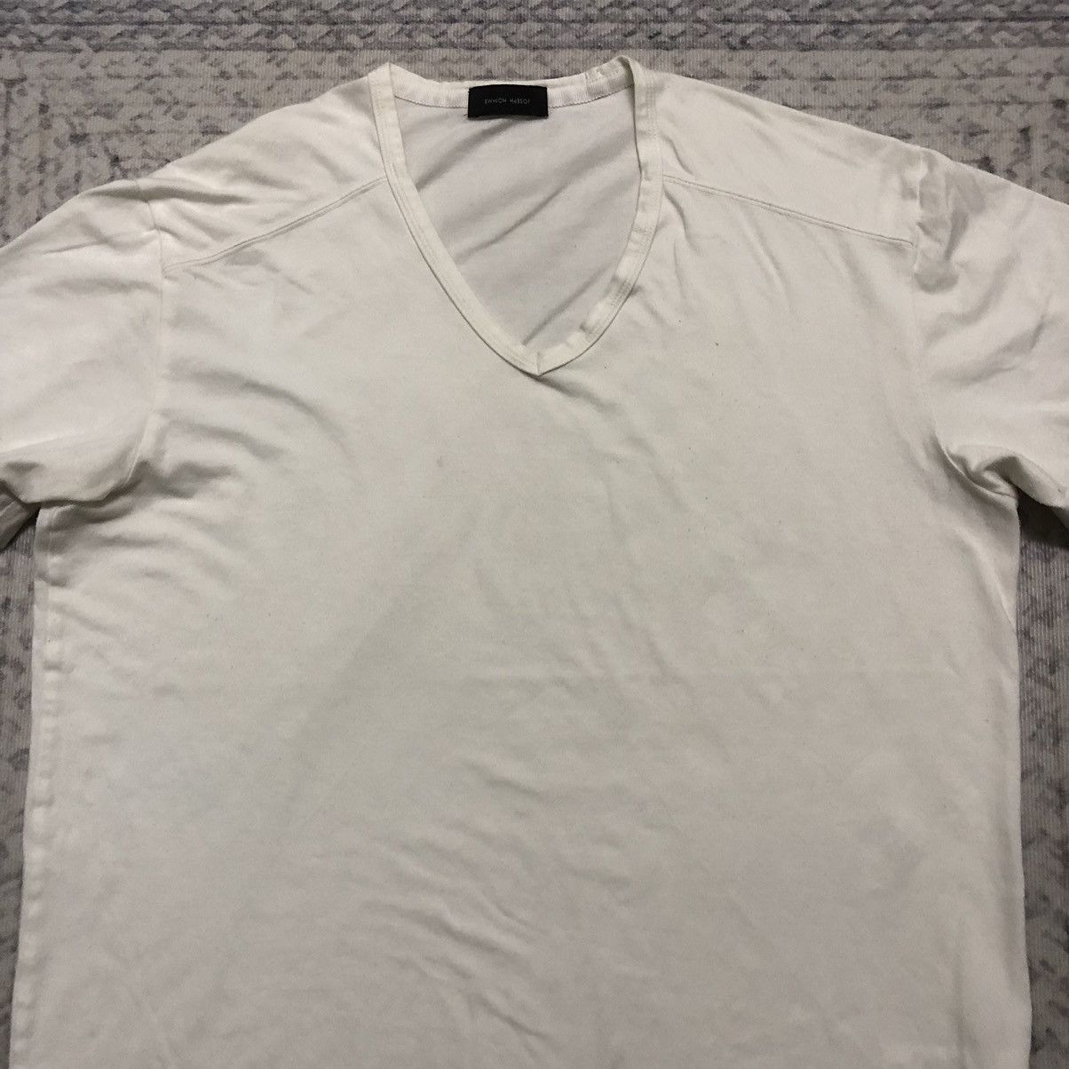 JOSEPH HOMME × Japanese Brand Rare Distressed Joseph Homme White V-Neck Tees Size US S / EU 44-46 / 1 - 2 Thumbnail
