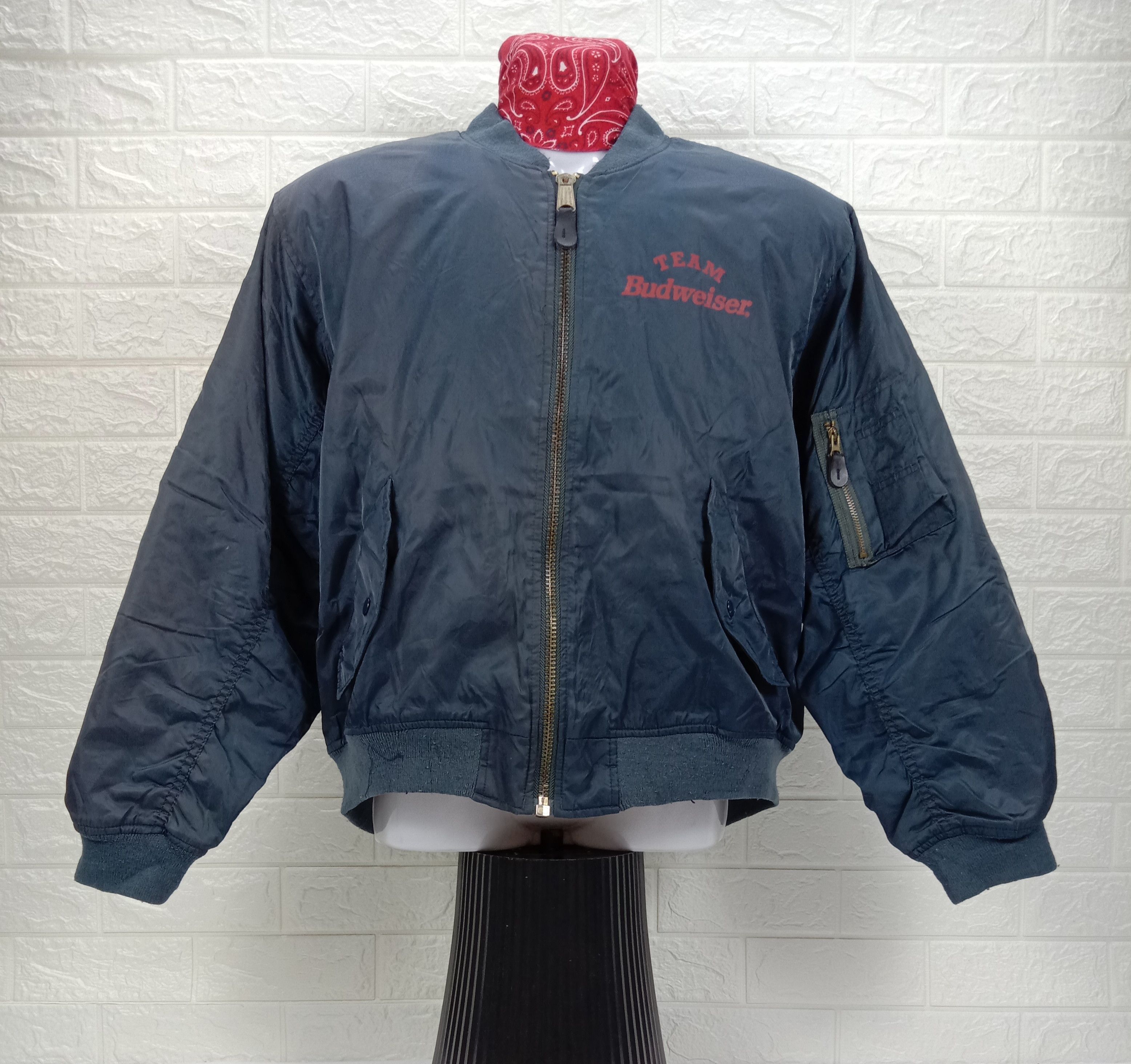Budweiser Vintage Budweiser Team Reversible Bomber Jacket Size US L / EU 52-54 / 3 - 7 Thumbnail