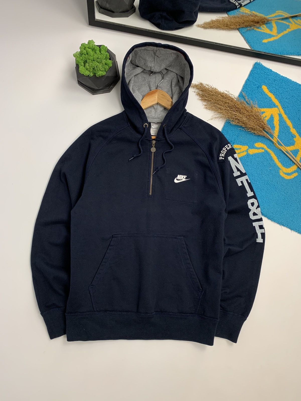 Nike × Vintage Vintage 90’s Nike 1/4 Pocket Hoodie Size US M / EU 48-50 / 2 - 1 Thumbnail