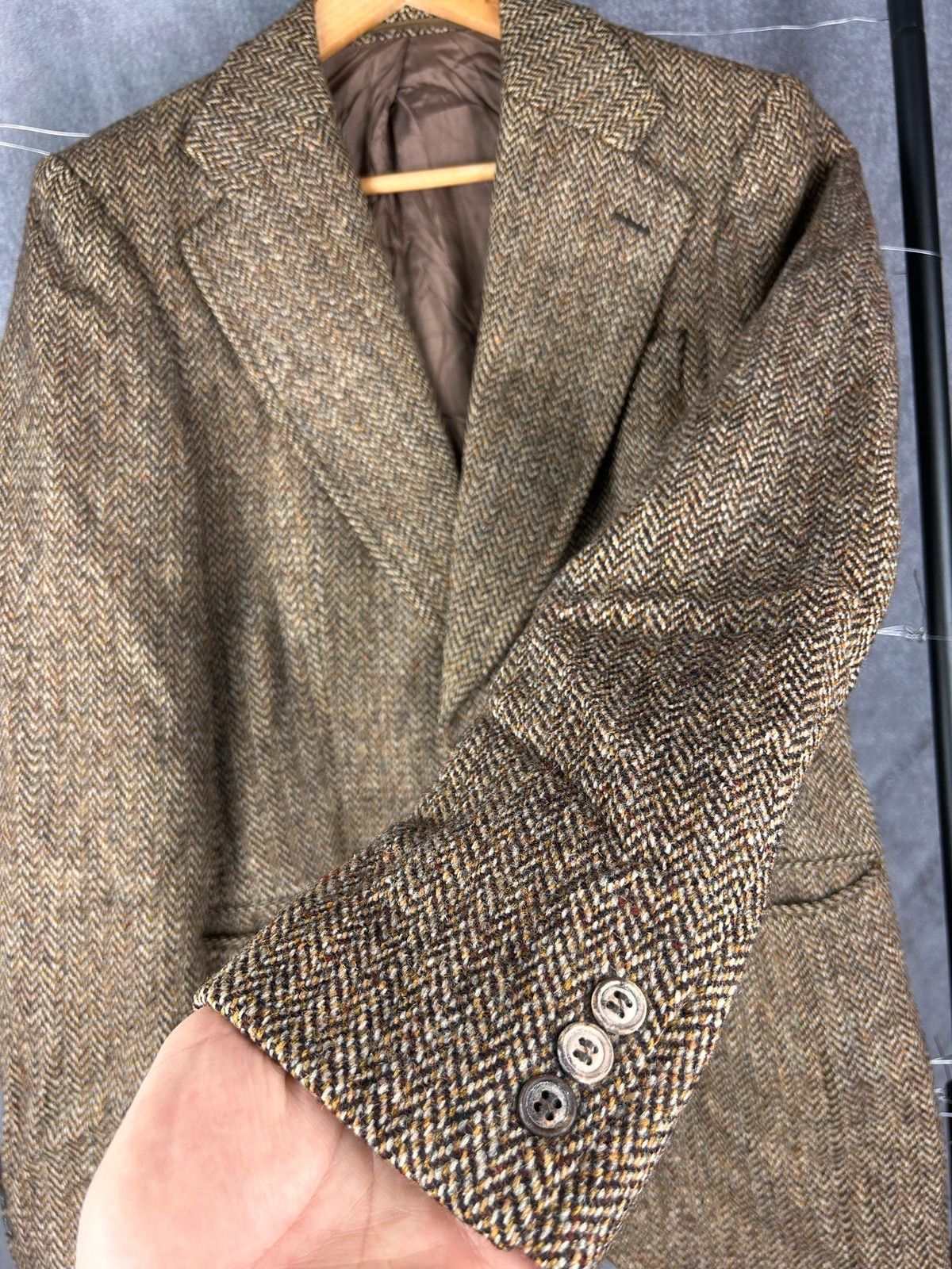Harris Tweed Harris Tweed Woolen blazer classic brown beige Size 48L - 4 Thumbnail