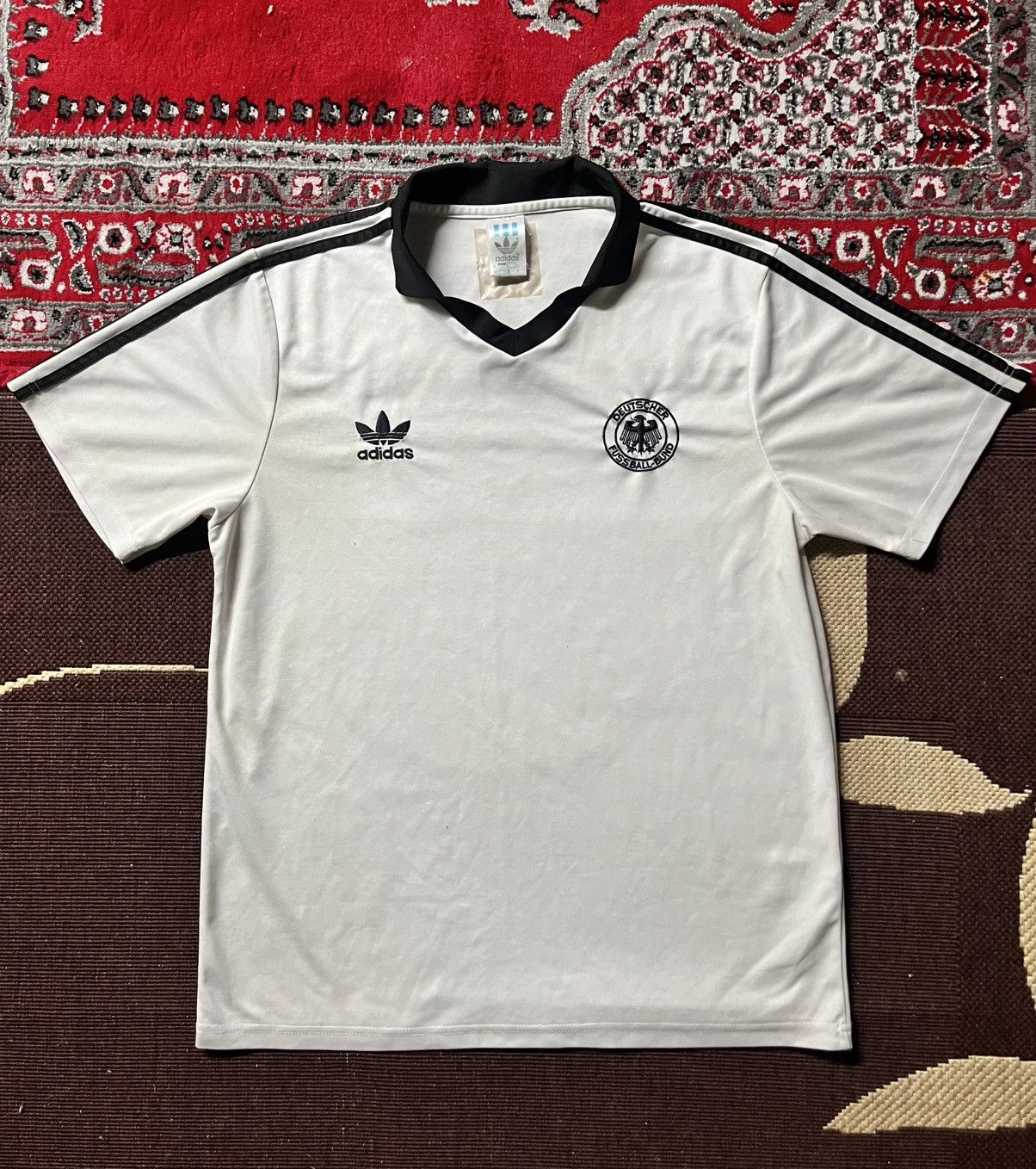 Adidas GERMANY 1982 HOME WORLD CUP VINTAGE JERSEY RETRO Size US L / EU 52-54 / 3 - 1 Thumbnail