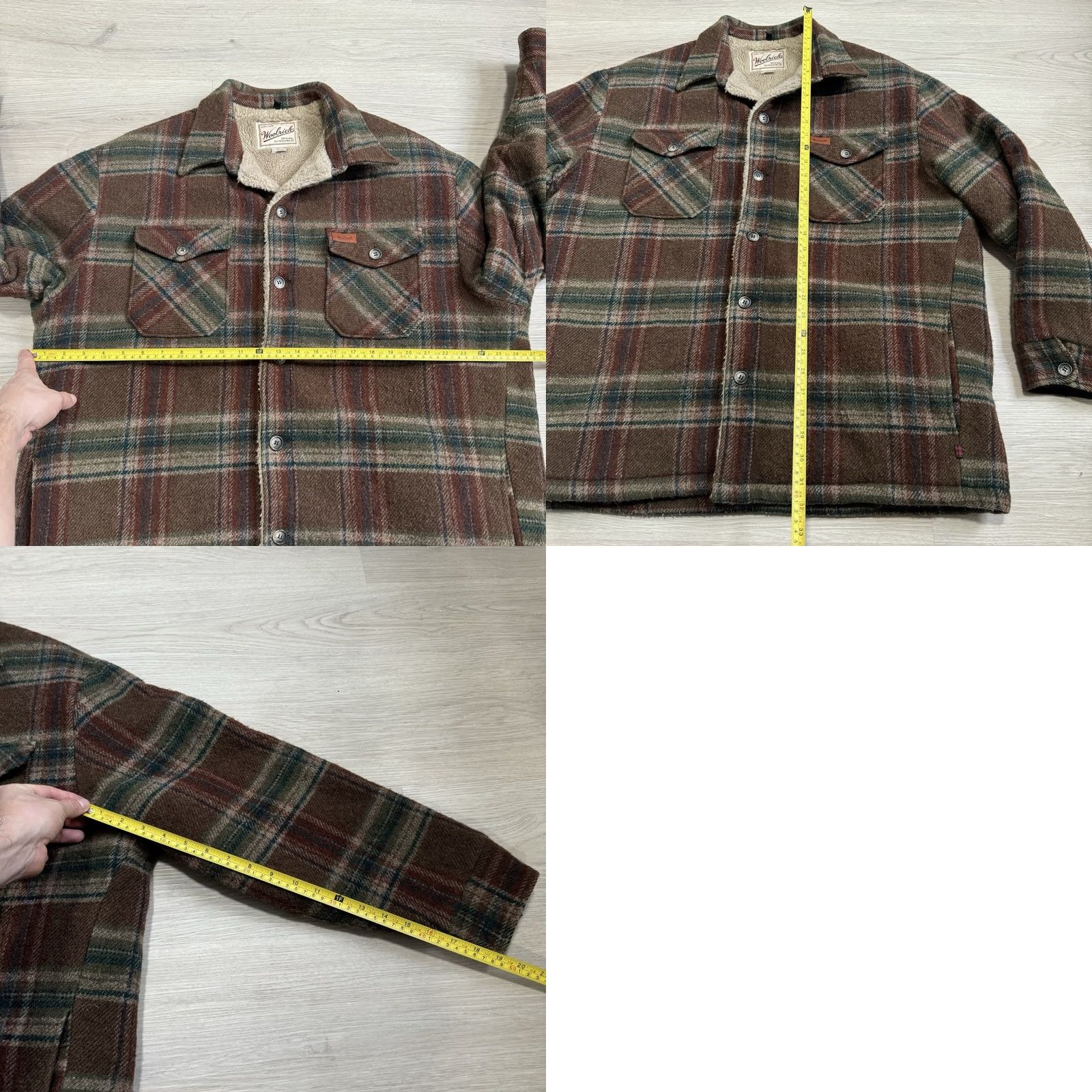 Vintage VINTAGE Woolrich Jacket Shacket Plaid Sherpa L Brown Green Button Up 90s Mens M L Size US L / EU 52-54 / 3 - 8 Thumbnail