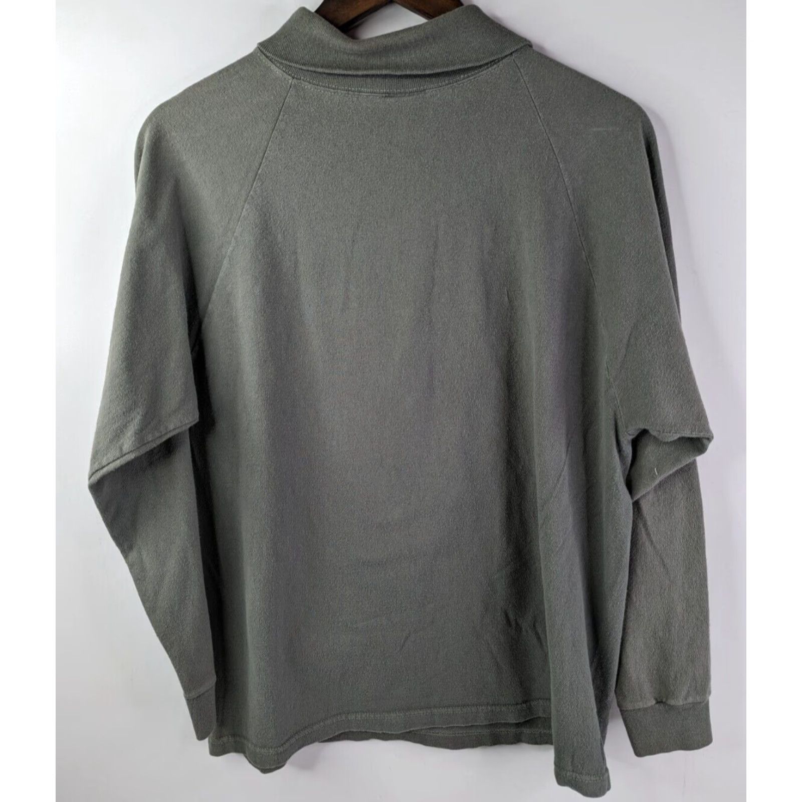 Vintage Alps Womens Sweater Pullover Turtleneck Medium Gray Green 100% Cotton USA Knit Long Sleeve Vintage No Size M / US 6-8 / IT 42-44 - 6 Thumbnail